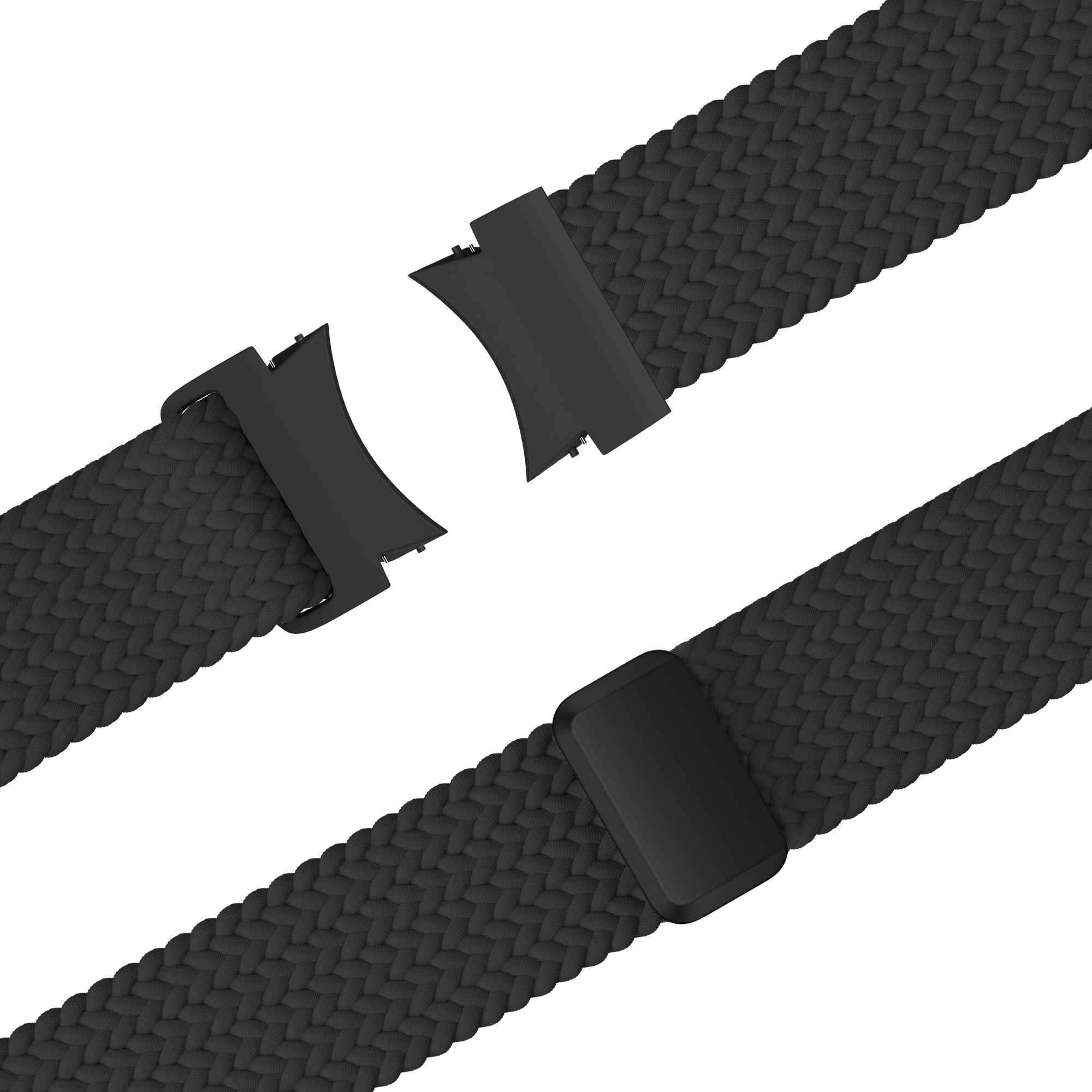 Bandz Samsung Galaxy Watch 7 - 44mm Braided Strap 'Easy Fit' (Black)