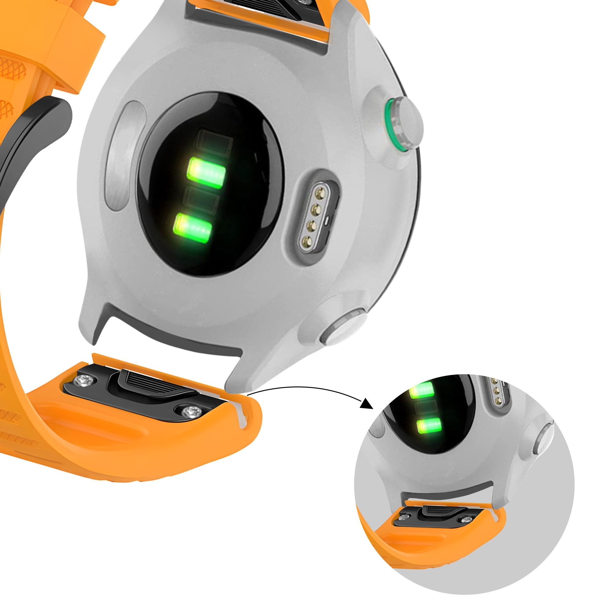 Bandz Garmin Descent MK2(i) Buckled Silicone Strap (Orange)