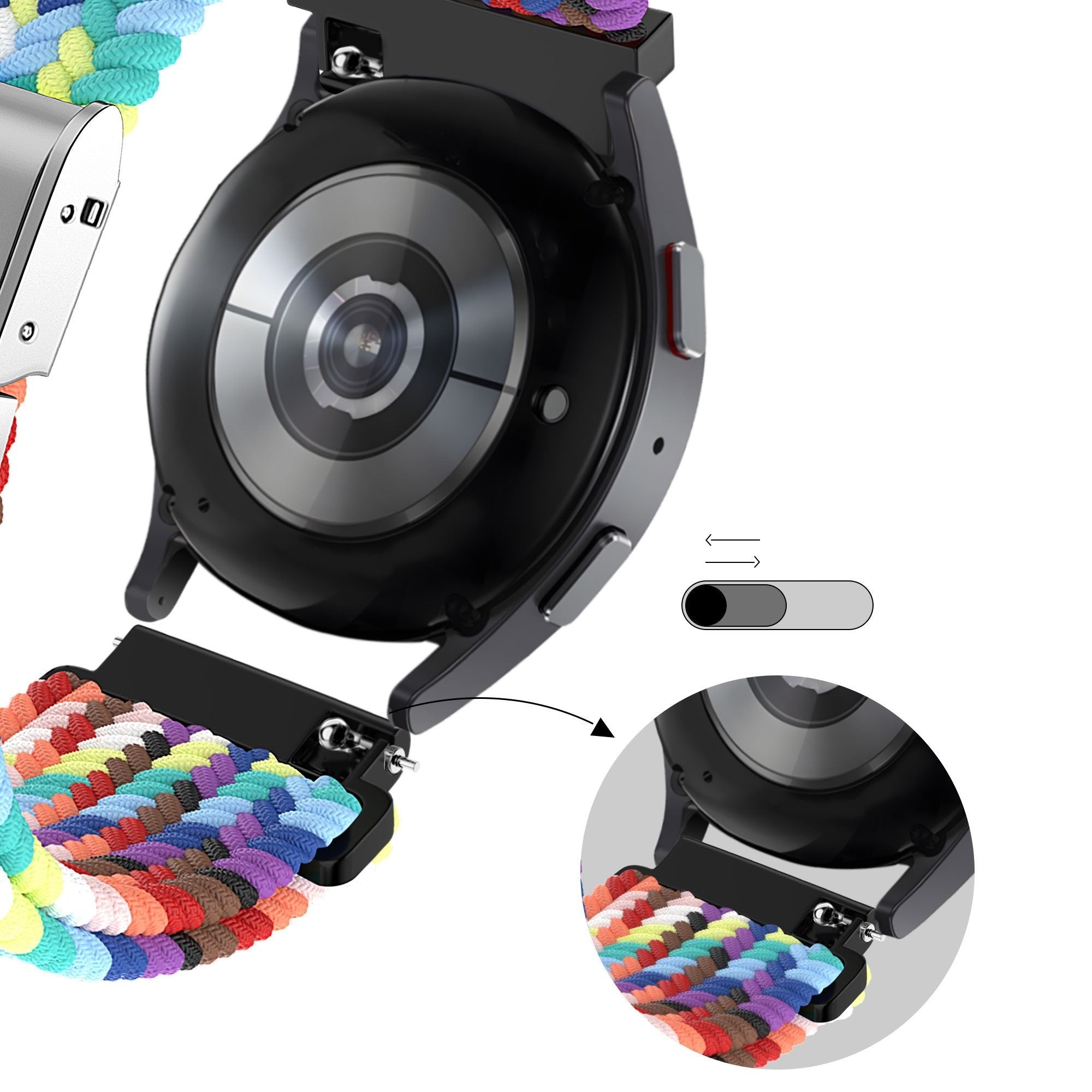 Bandz Coros Apex 2 Woven Nylon Strap (Rainbow)