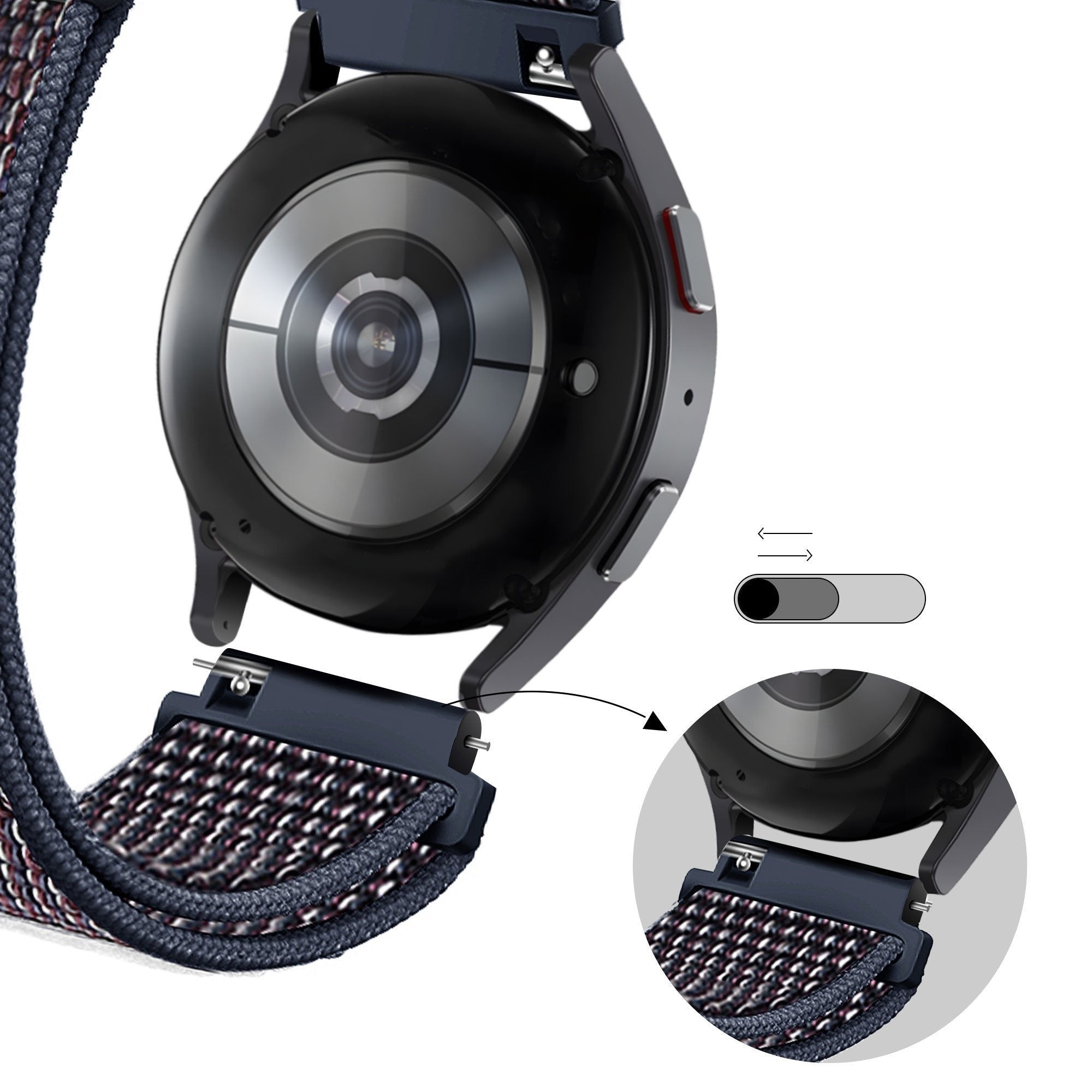 Bandz Oppo Watch X2 Nylon Loop Strap (Indigo Blue)