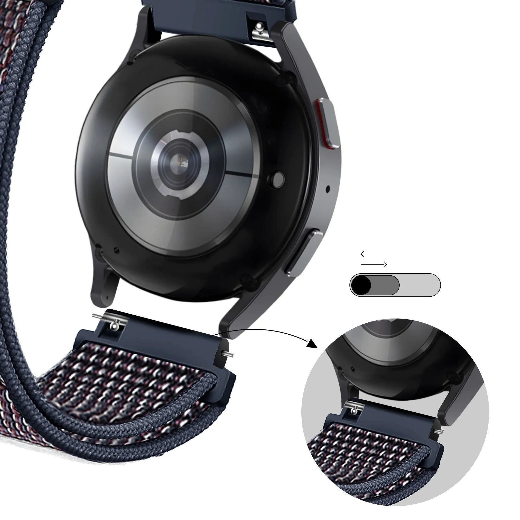 Bandz Oppo Watch X2 Nylon Loop Strap (Indigo Blue)