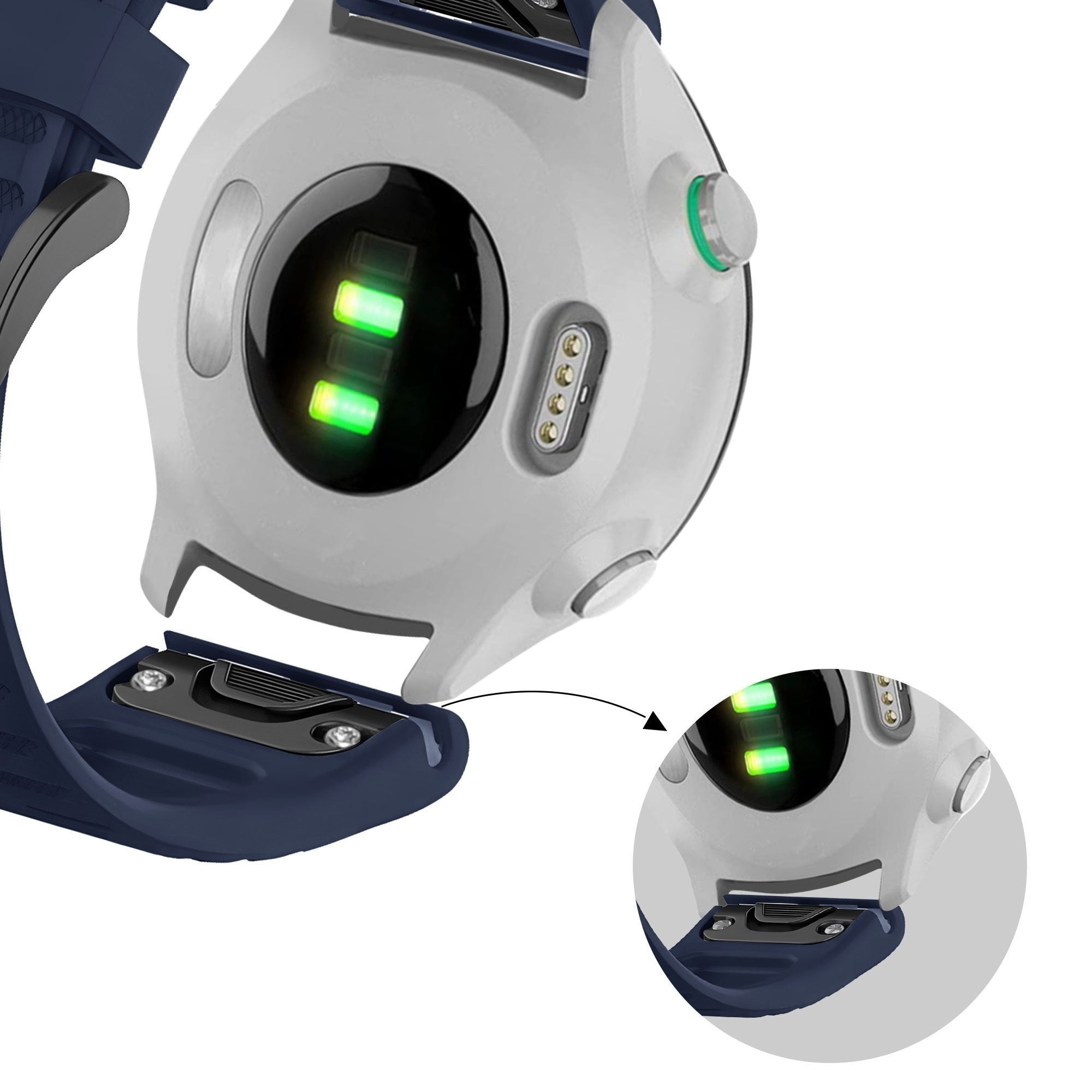 Bandz Garmin Approach S70 - 47mm Buckled Silicone Strap (Dark Blue)