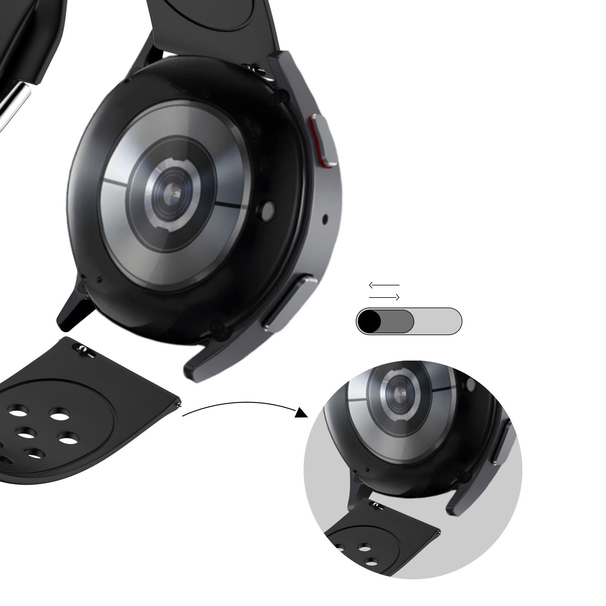 Bandz ICE Smart 3.0 Rectangular 1.78 Sport Strap 'Air' (Black)