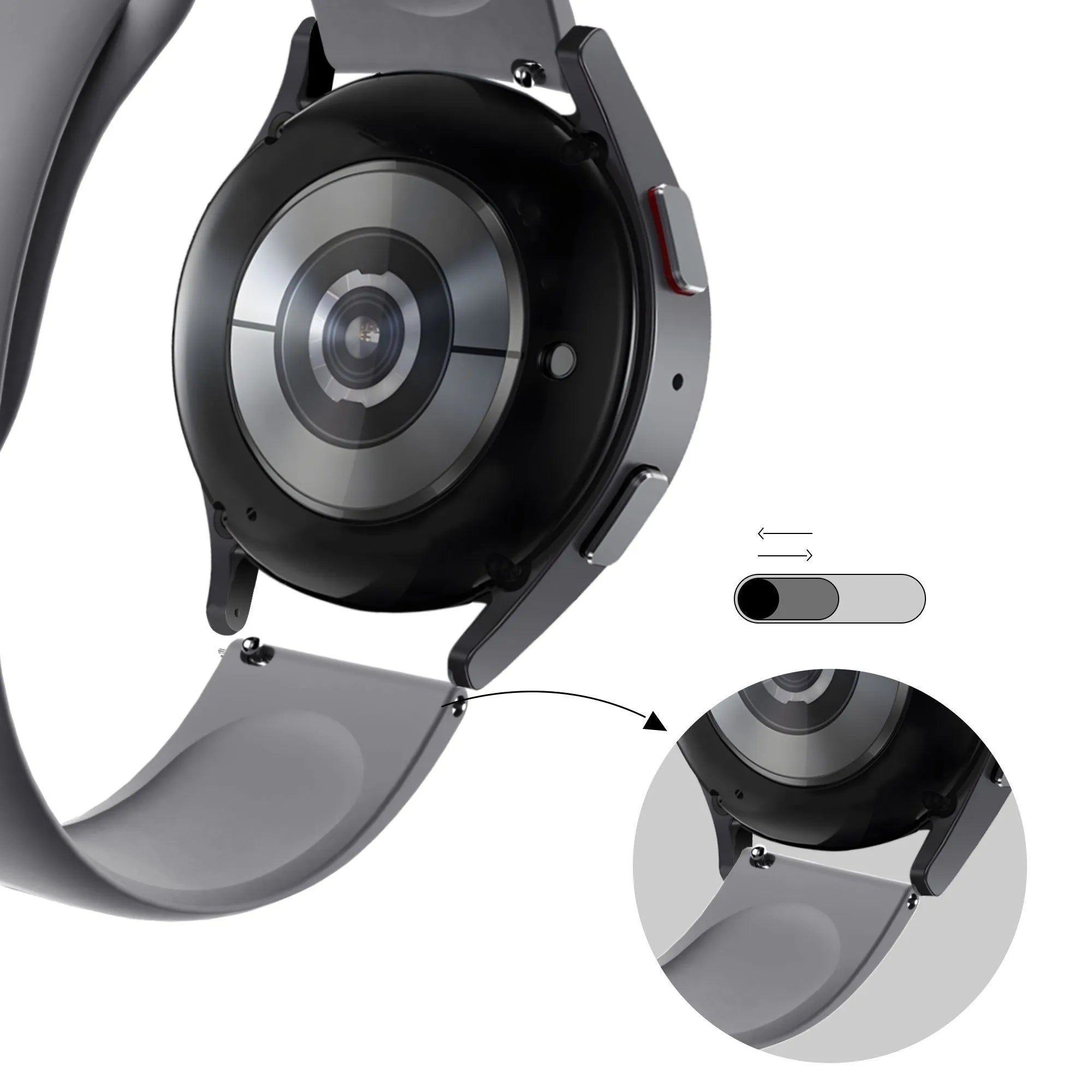 Bandz Actyve Smartwatch 20mm Sport Strap 'Deluxe' (Grey)