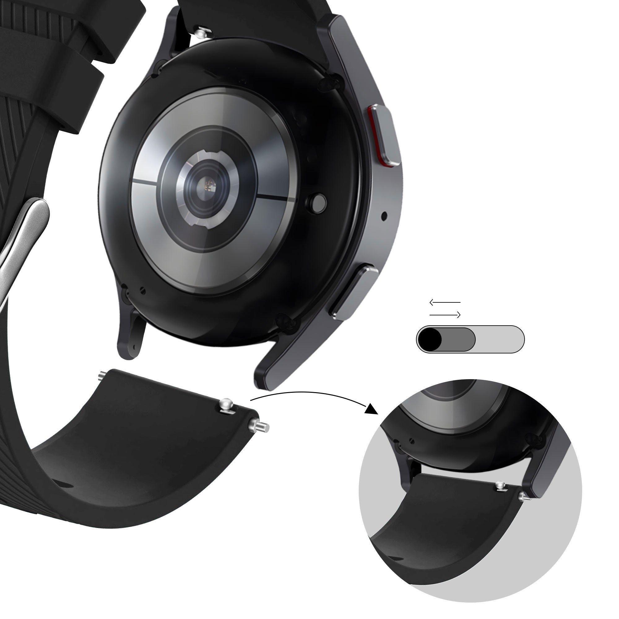 Bandz Amazfit Balance 2 Silicone Strap 'Deluxe' (Black)