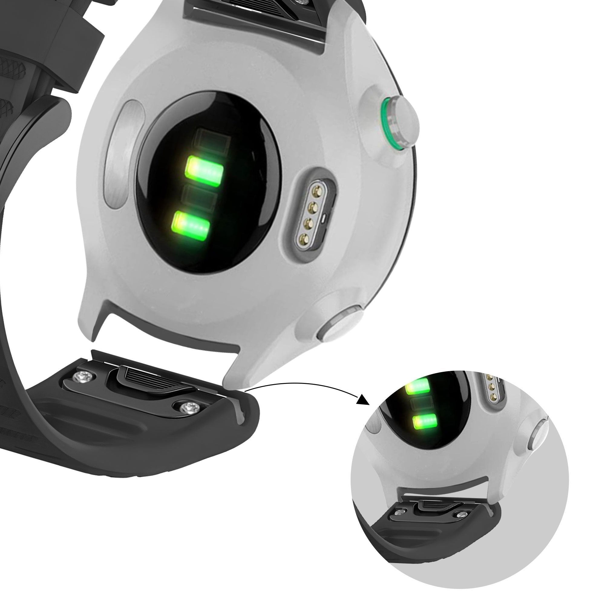 Bandz Garmin Forerunner 745 Buckled Silicone Strap (Black)