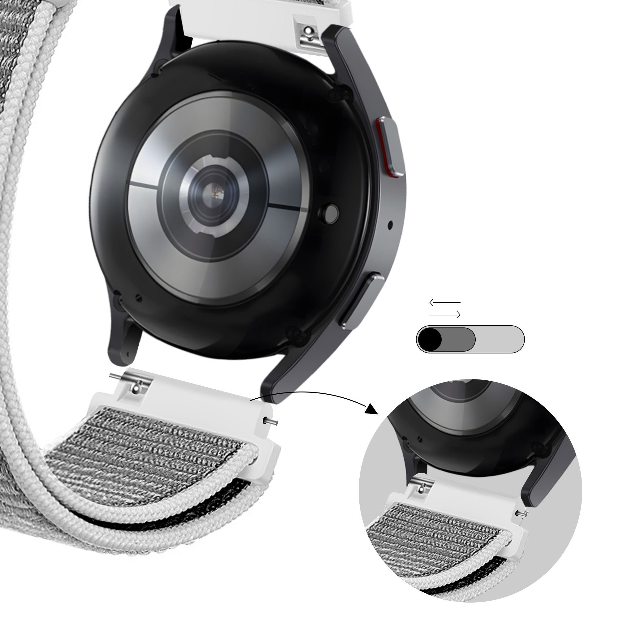 Bandz Garmin Vivomove HR Nylon Loop Strap (Grey)