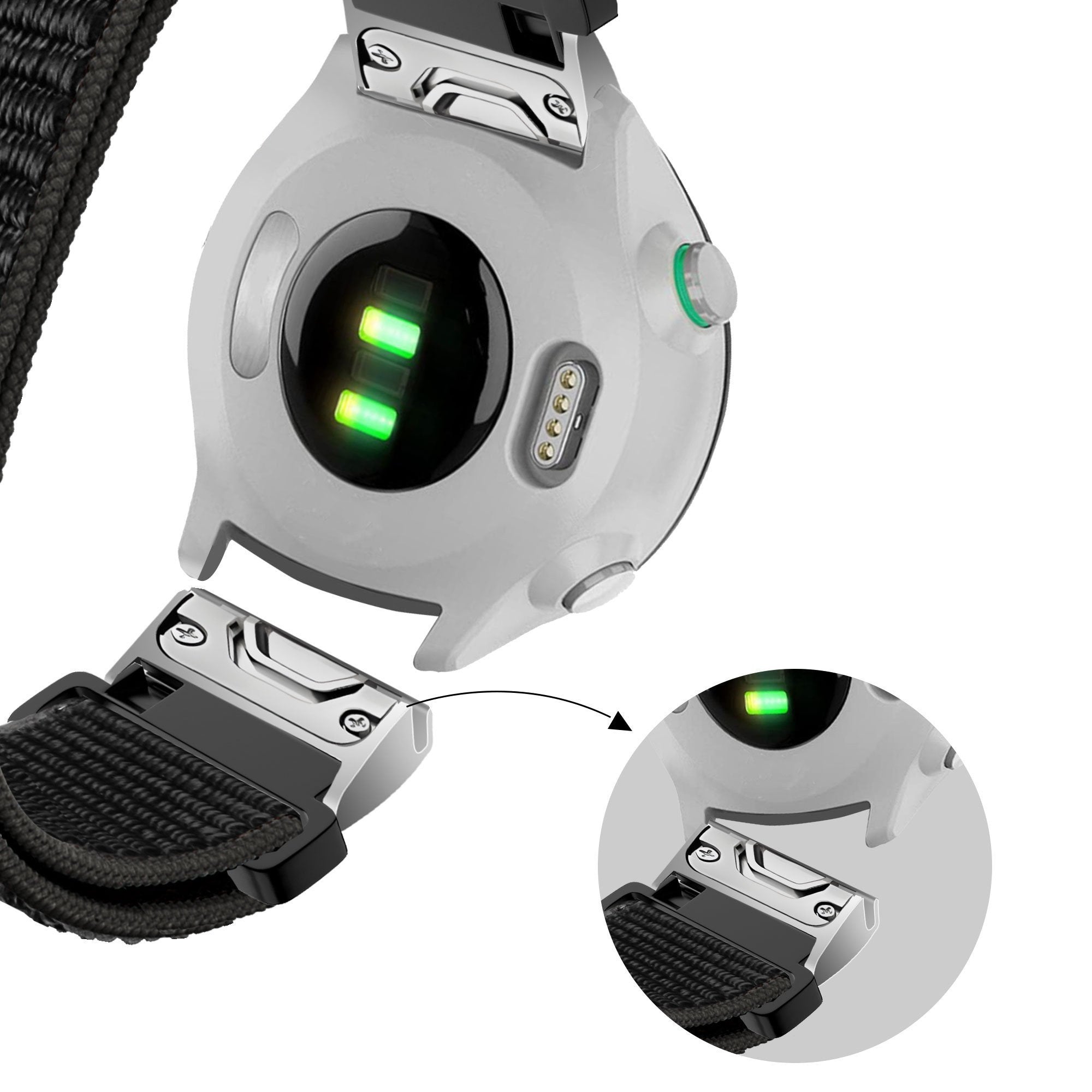 Bandz Garmin Forerunner 955 Nylon Loop Strap (Black)