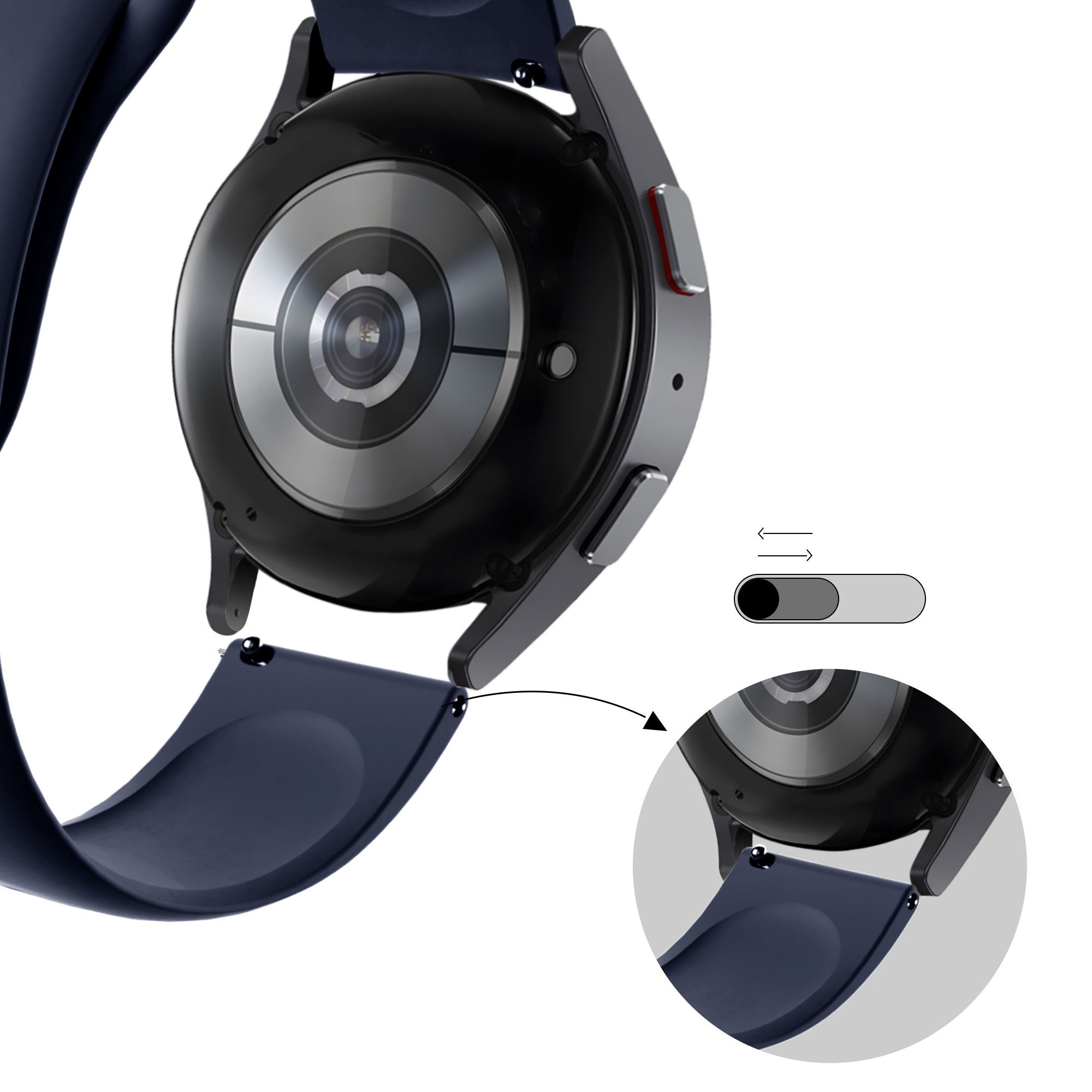 Bandz Huawei Watch GT 6 - 46mm Sport Strap 'Deluxe' (Dark Blue)