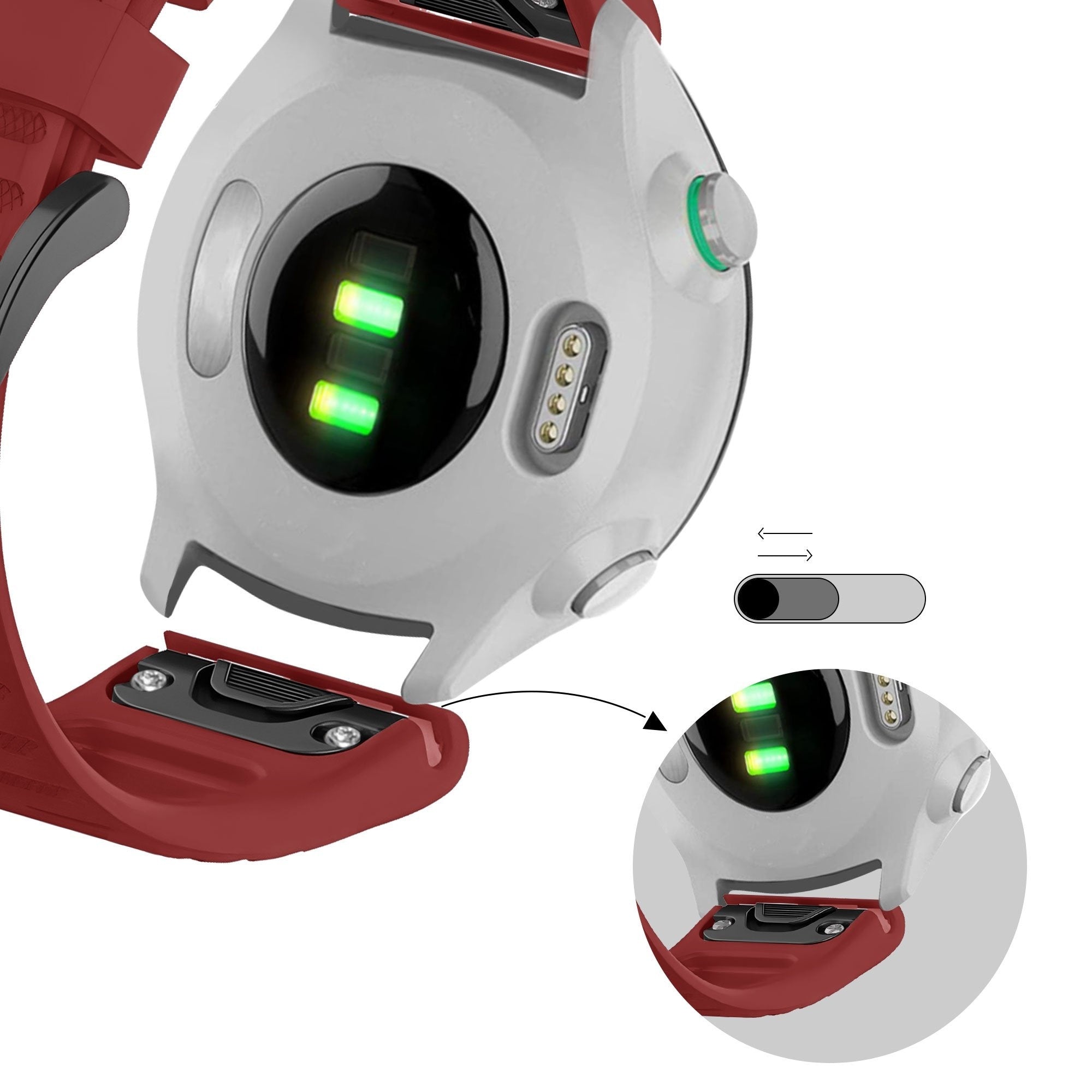 Bandz Garmin Approach S60 Buckled Silicone Strap (Red)