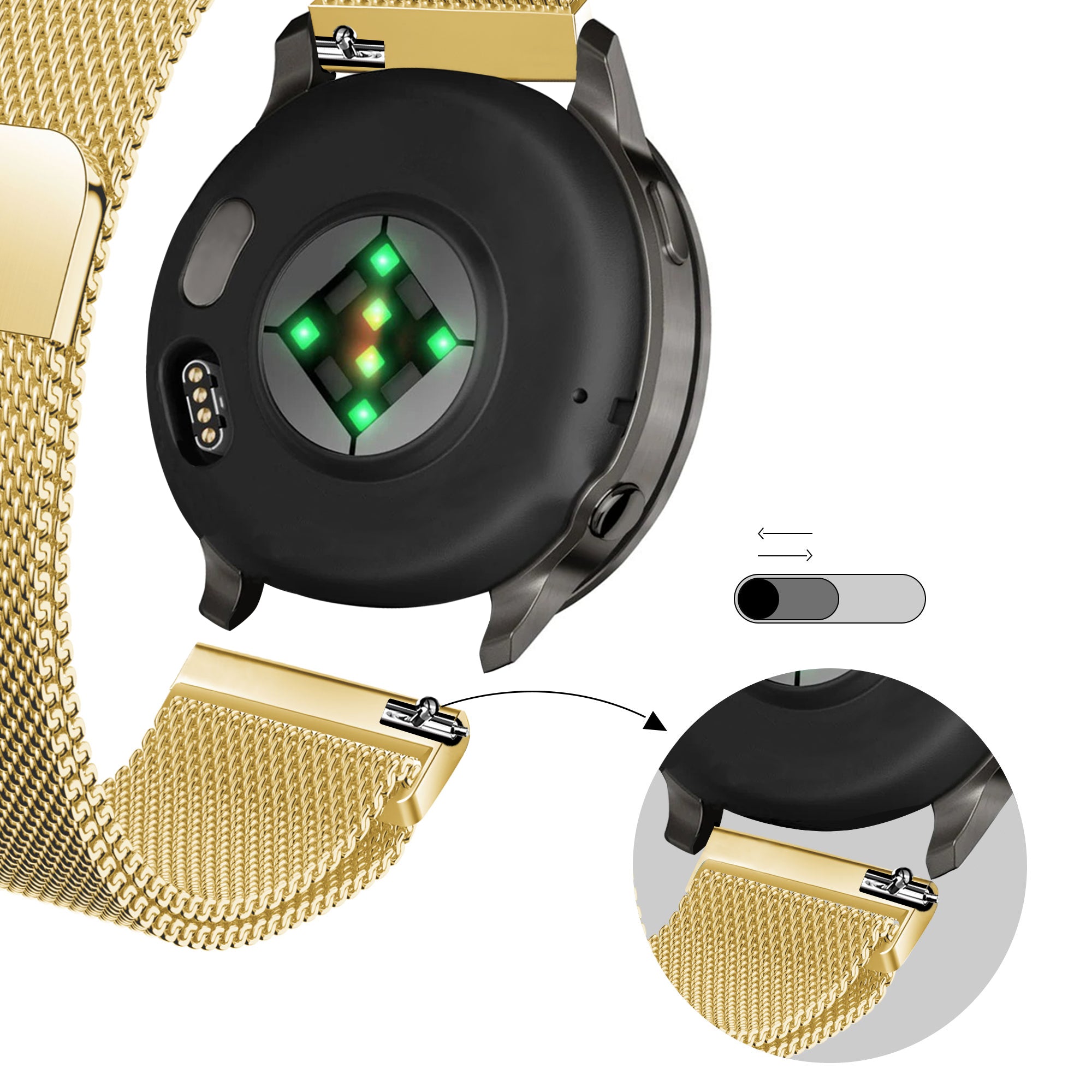 Bandz Garmin Venu 2s Milanese Loop Strap (Gold)