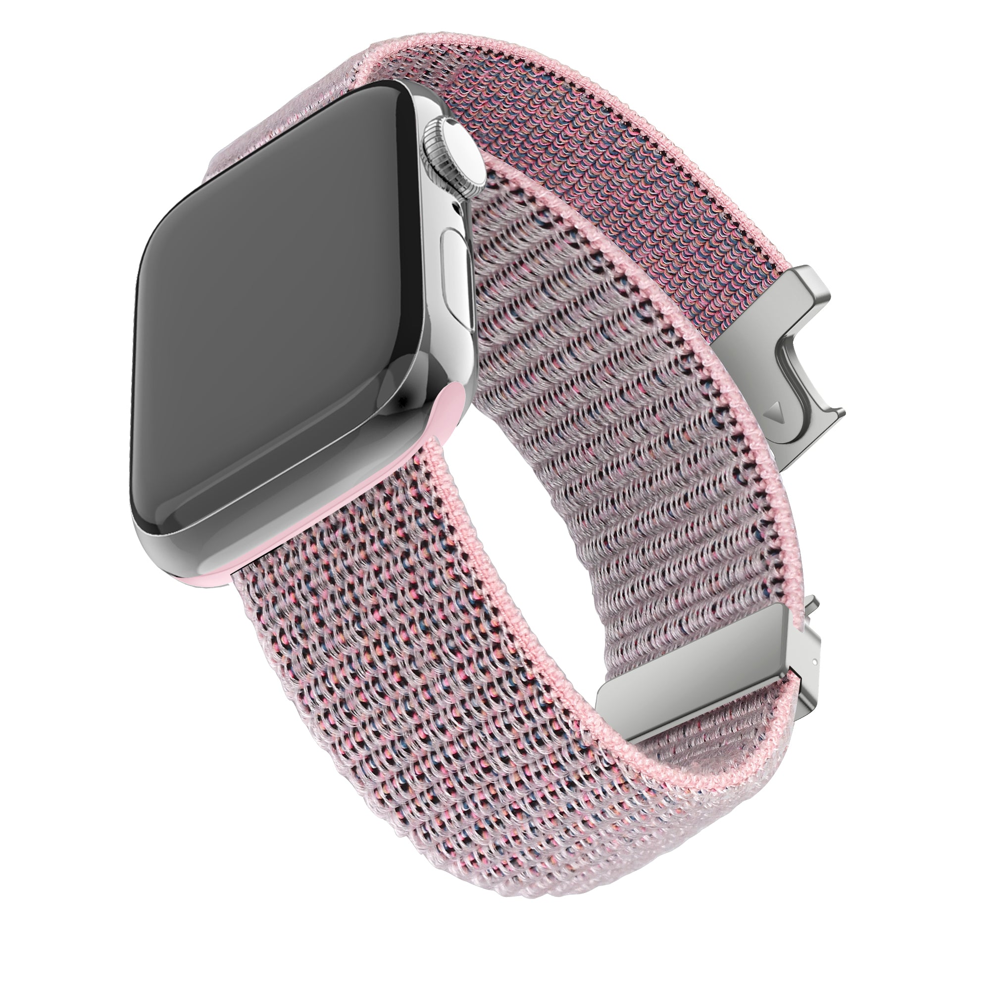 Bandz Apple Watch Nylon Strap 'Classic' with P-Buckle (Grey/Pink)