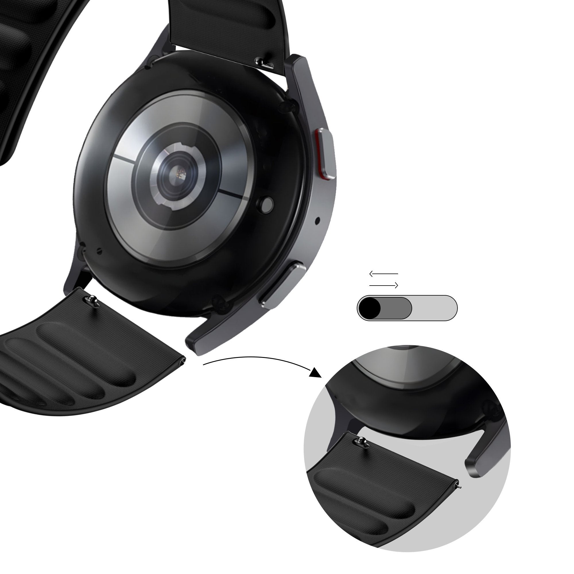 Bandz Withings Steel HR - 40mm Woven Magnetic Strap (Black)