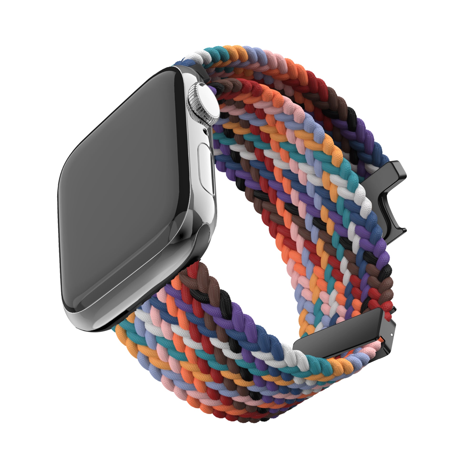 Bandz Apple Watch Braided Nylon Strap with P-Buckle (Rainbow)