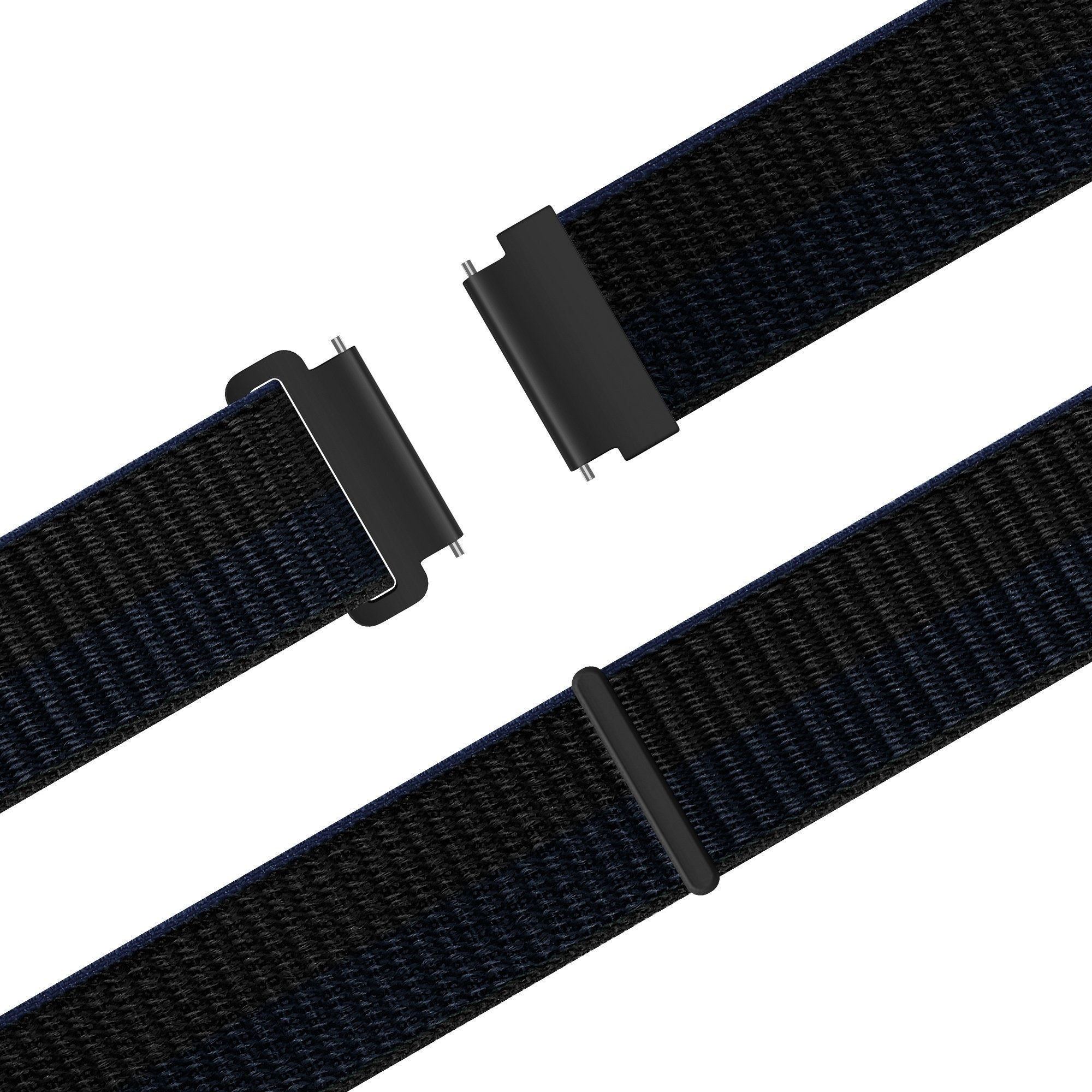 Bandz TicWatch 22mm Nylon Strap 'Easy Fit' (Black/Blue)