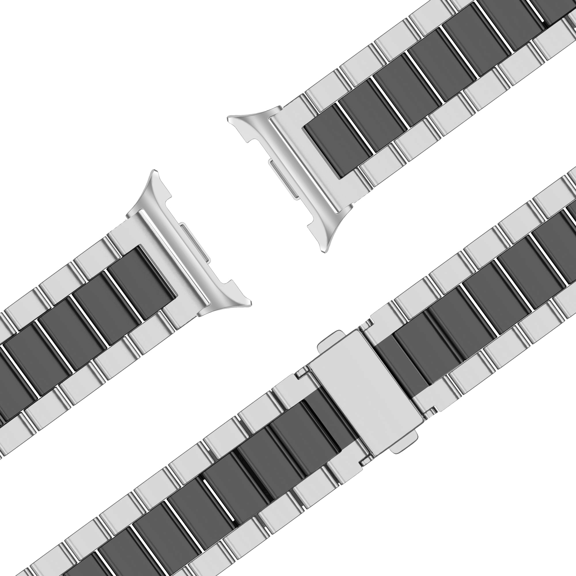 Bandz Samsung Galaxy Watch 8 - 44mm Steel Strap 'Classic' (Silver/Black)