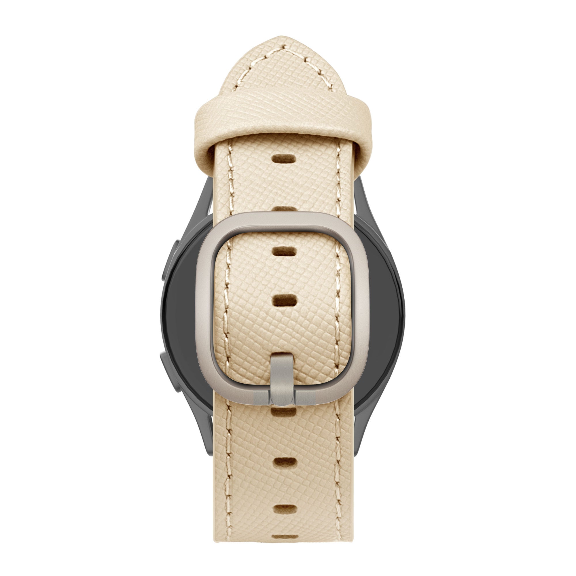 Watch Strap Modern Leather 'Deluxe' 22mm - Quick Release (Khaki)