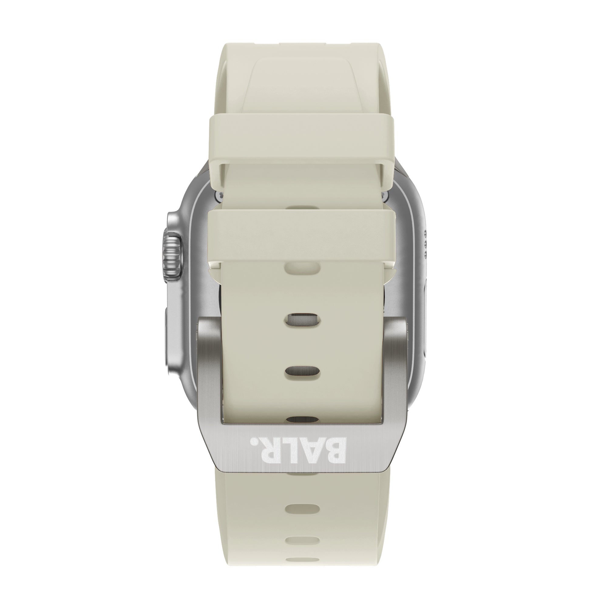 BALR. Apple Watch Ultra Liquid Silicone Strap (Beige/Titanium)