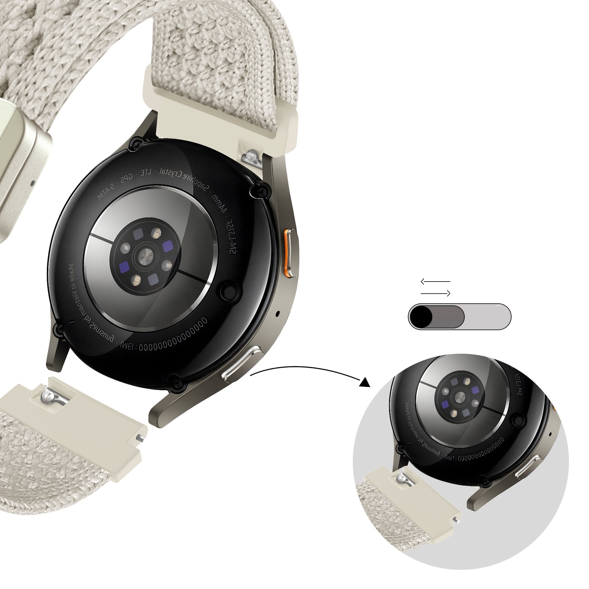 Bandz Garmin Vivoactive 6 Vintage Nylon Strap (Starlight)