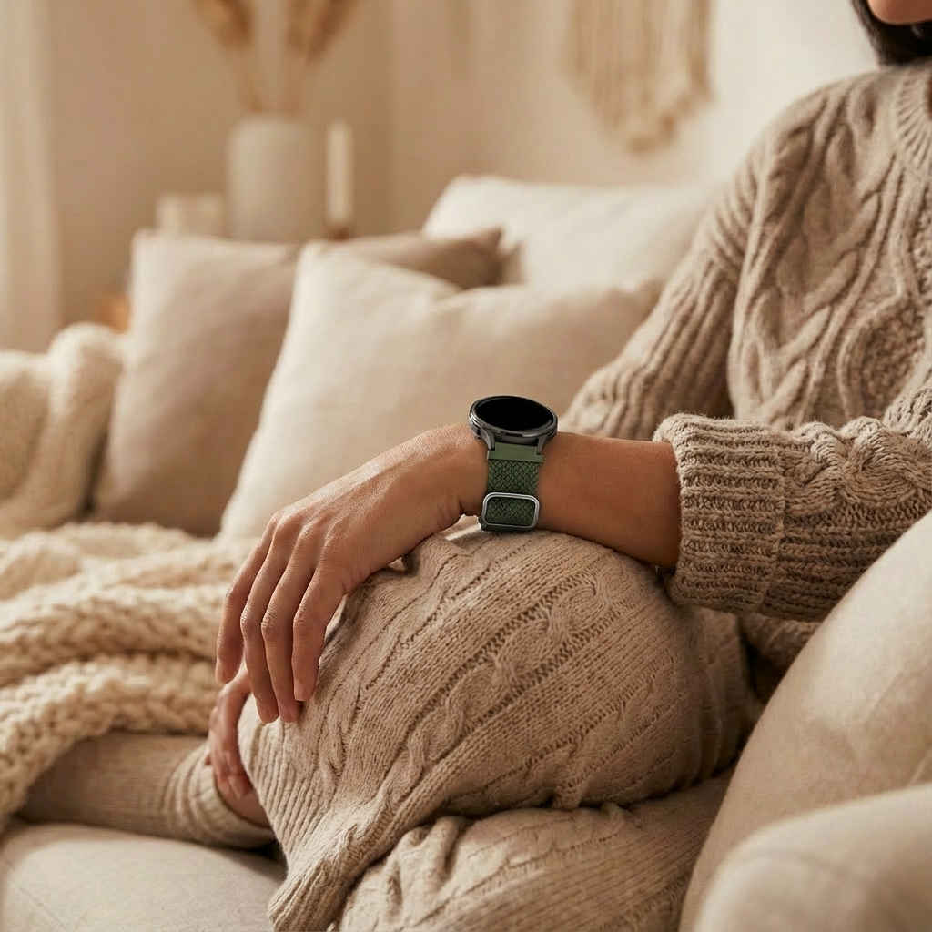 Bandz Garmin Venu 4 - 41mm Adjustable Braided Strap (Green)