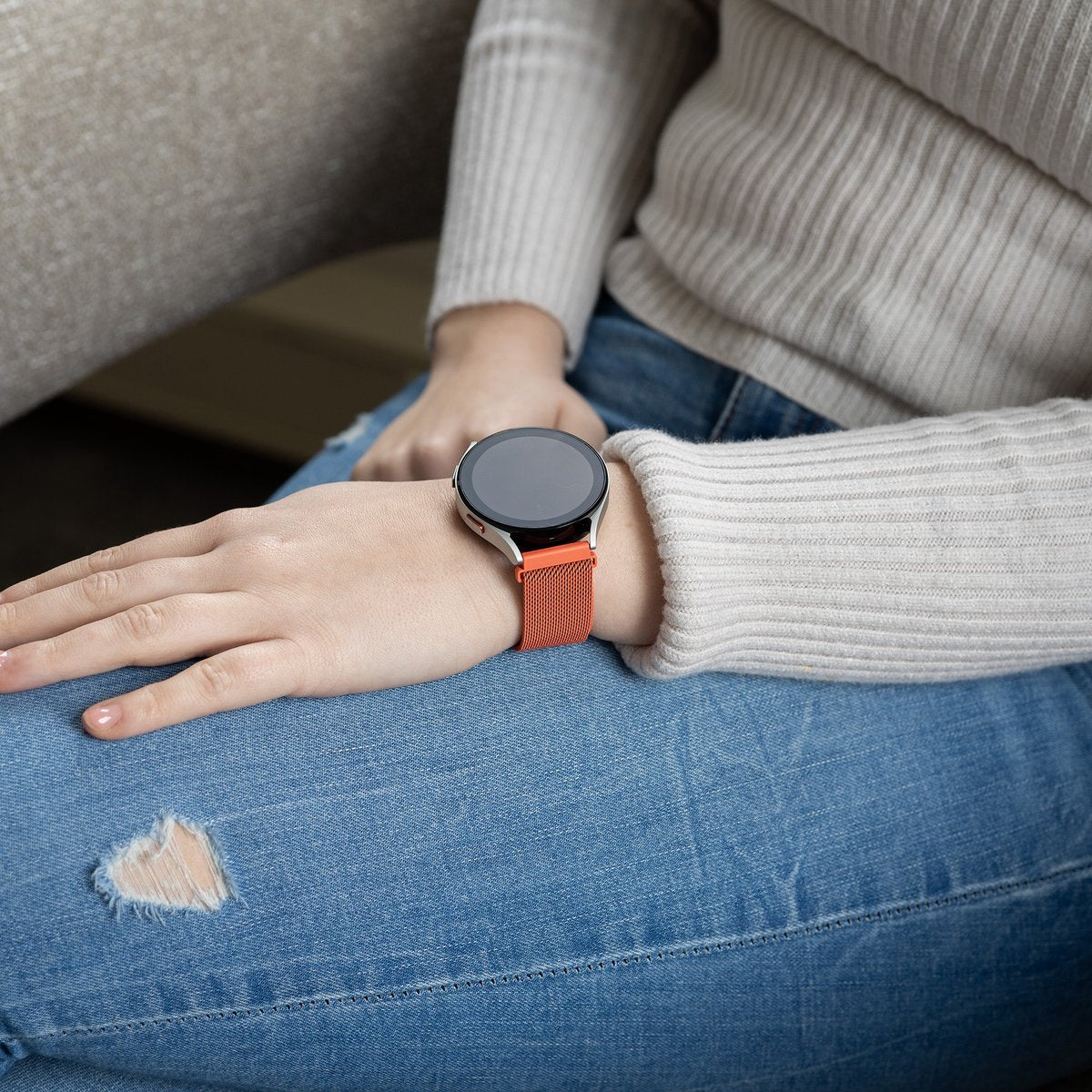 Samsung Galaxy Watch 6 Classic 47mm Milanese Strap (Orange)