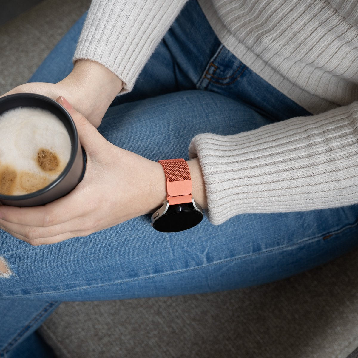 Samsung Galaxy Watch 6 Classic 47mm Milanese Strap (Orange)