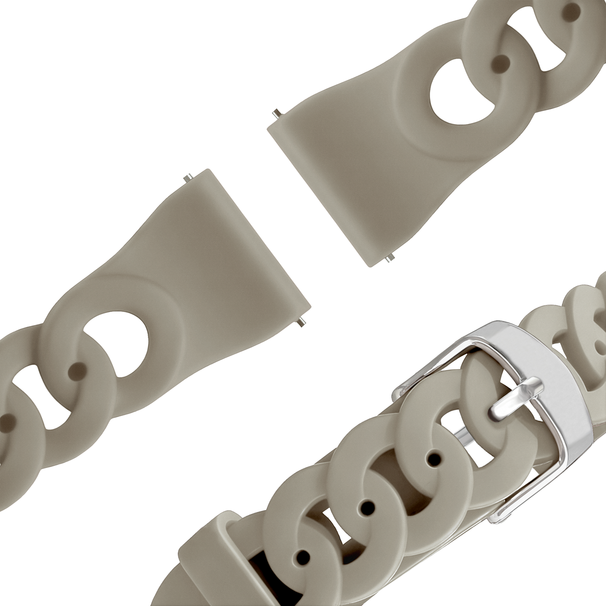 Bandz Coros Pace 2 Silicone Strap 'Chains' (Light Grey)