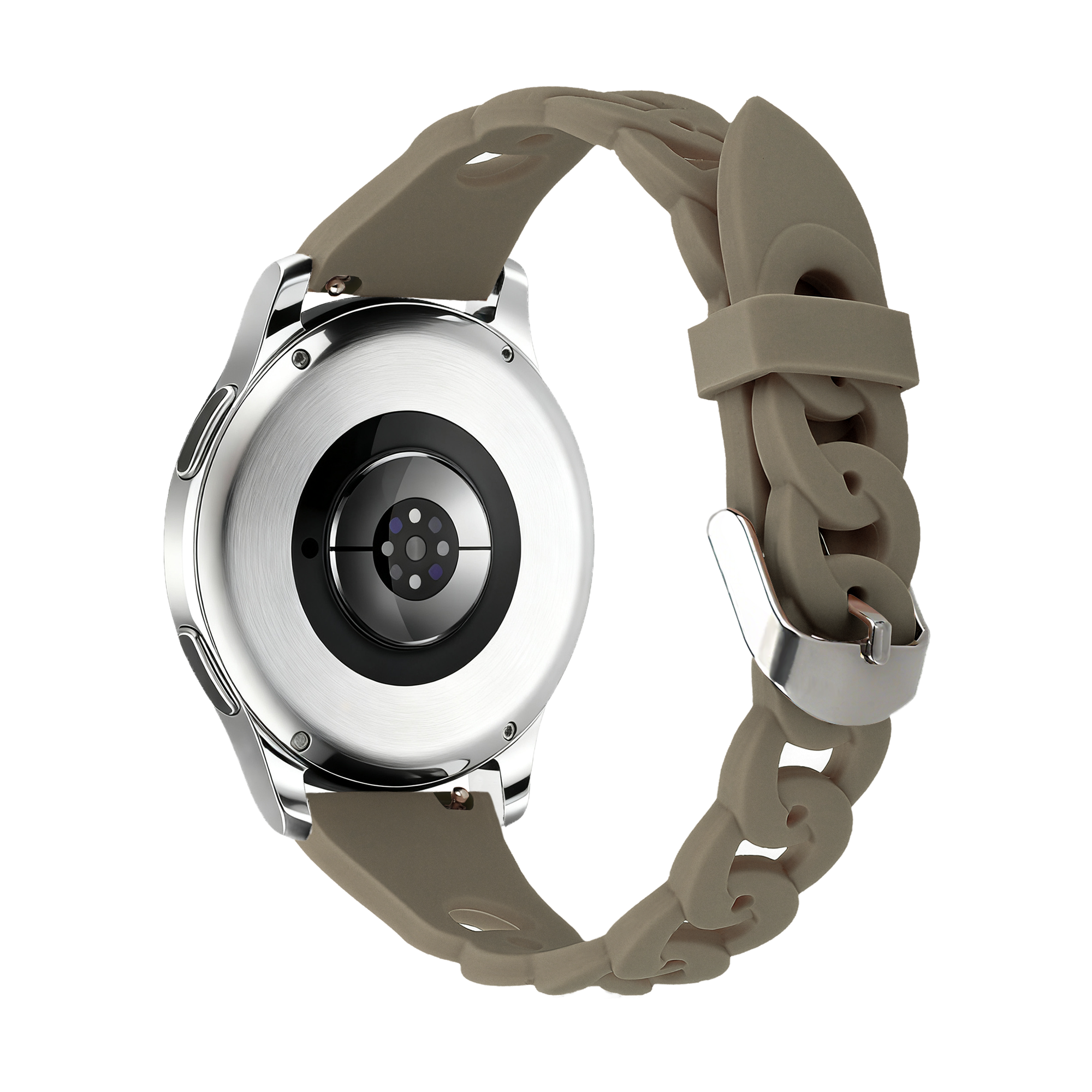 Bandz Amazfit GTS 2 Silicone Strap 'Chains' (Beige-Brown)