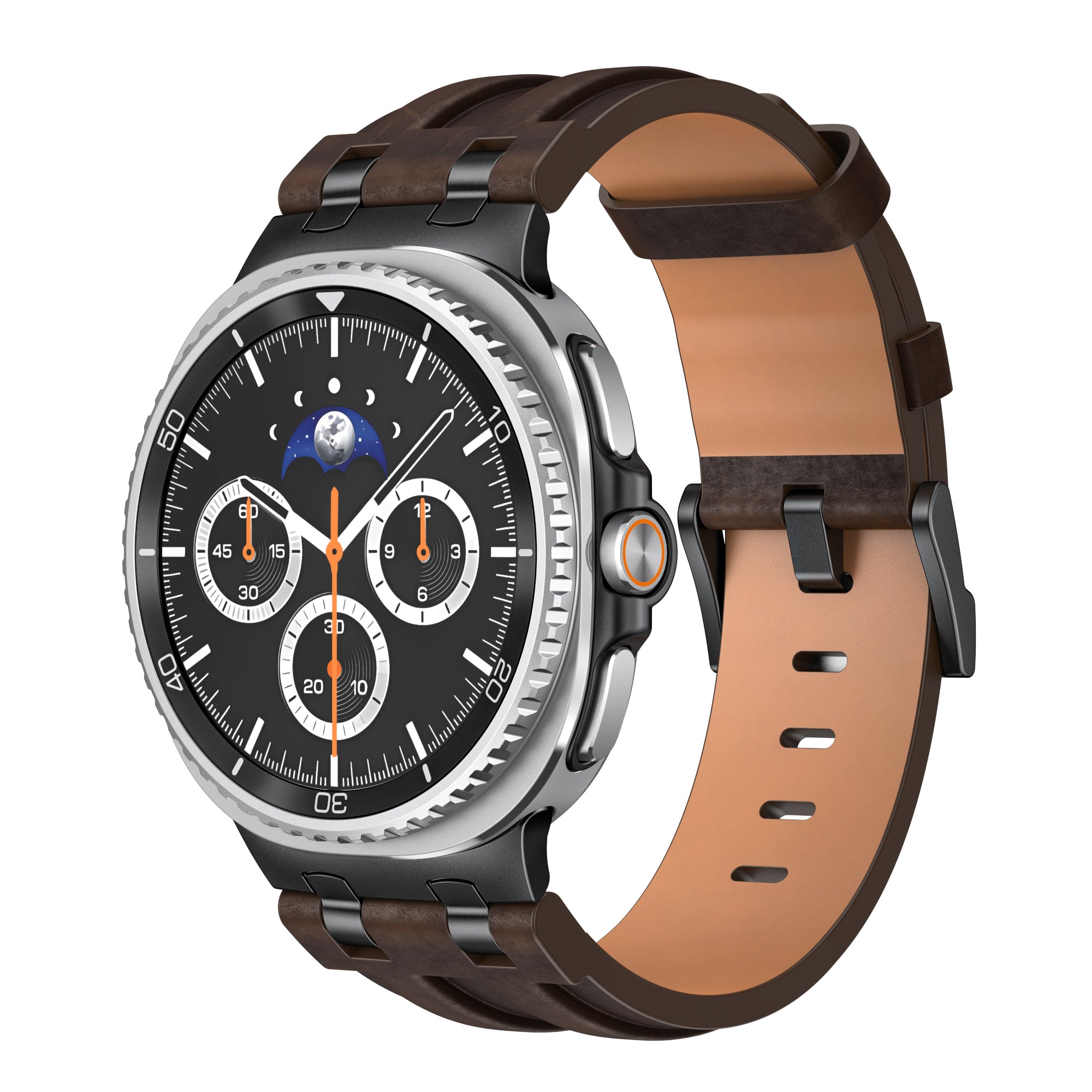 Samsung Galaxy Watch 8 - 44mm Solid Leather Strap (Coffee Brown)