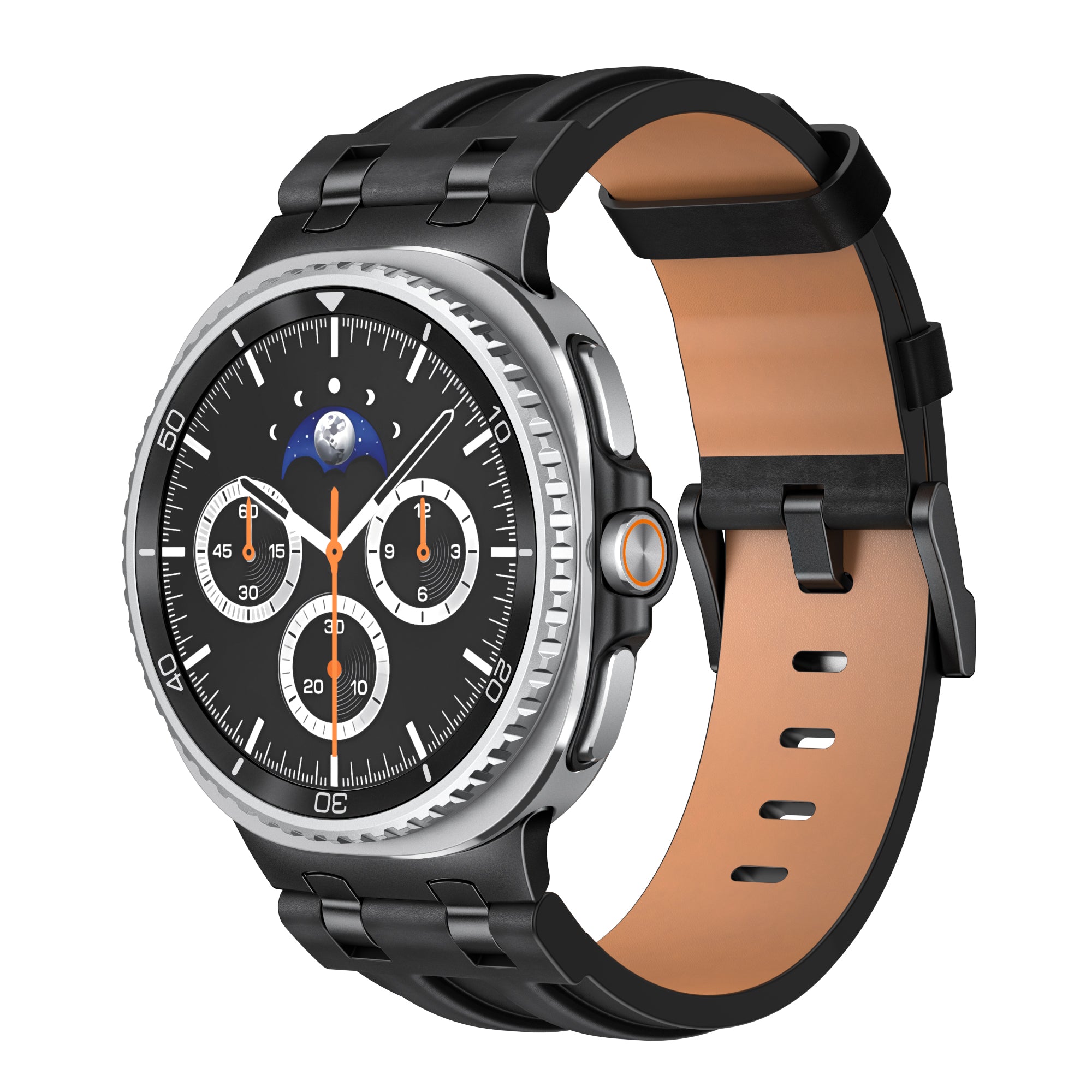 Samsung Galaxy Watch 8 - 44mm Solid Leather Strap (Black)