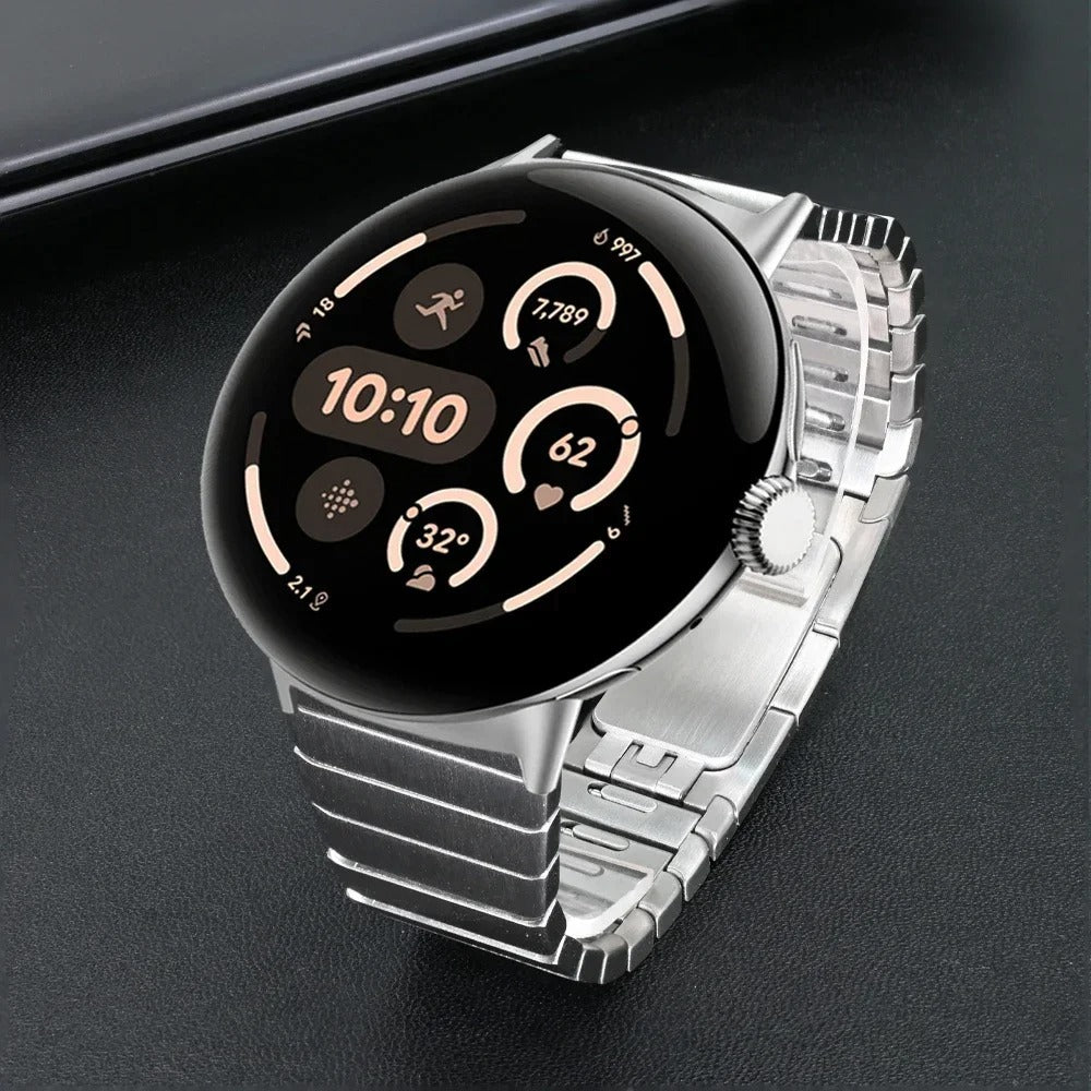 Google Pixel Watch 3 - 45mm Premium Metal Link Strap (Silver)