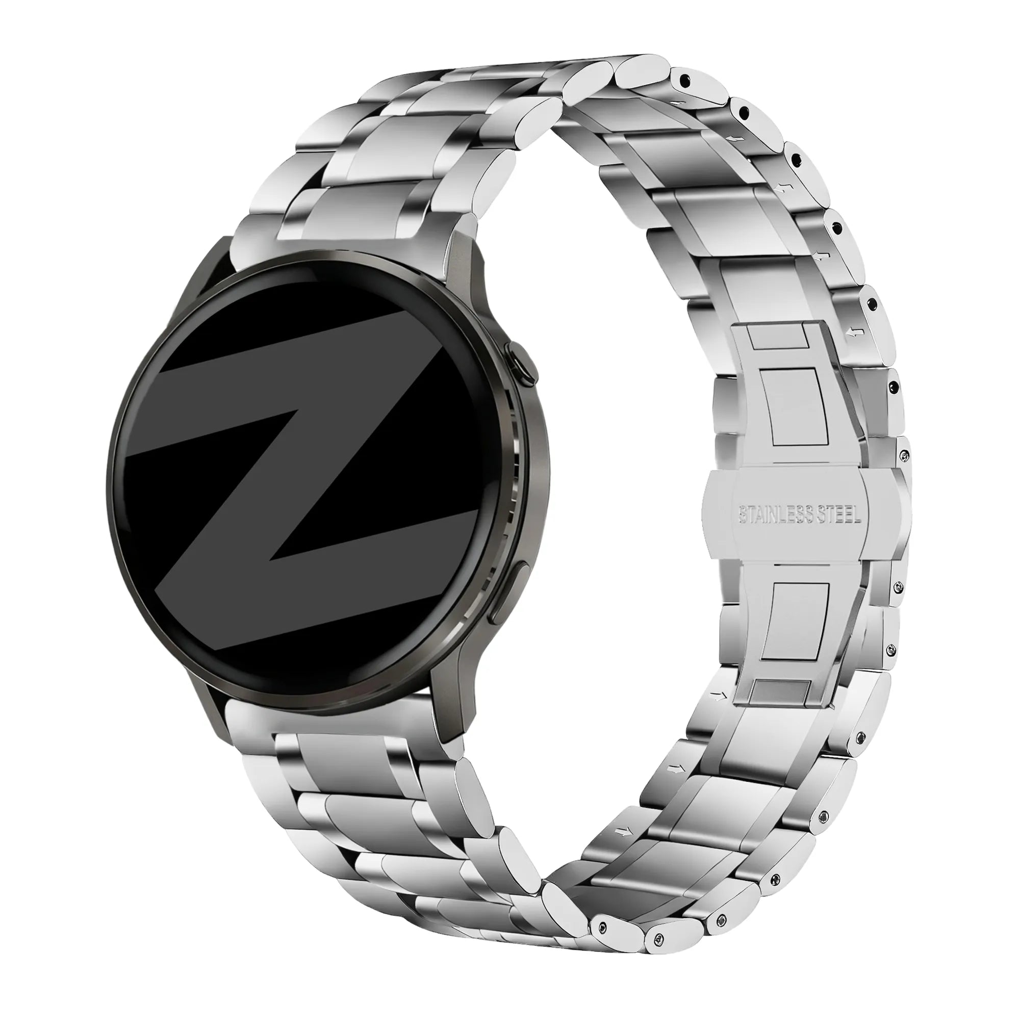 Bandz Garmin Forerunner 70 Steel Link Strap 'Deluxe' (Silver)