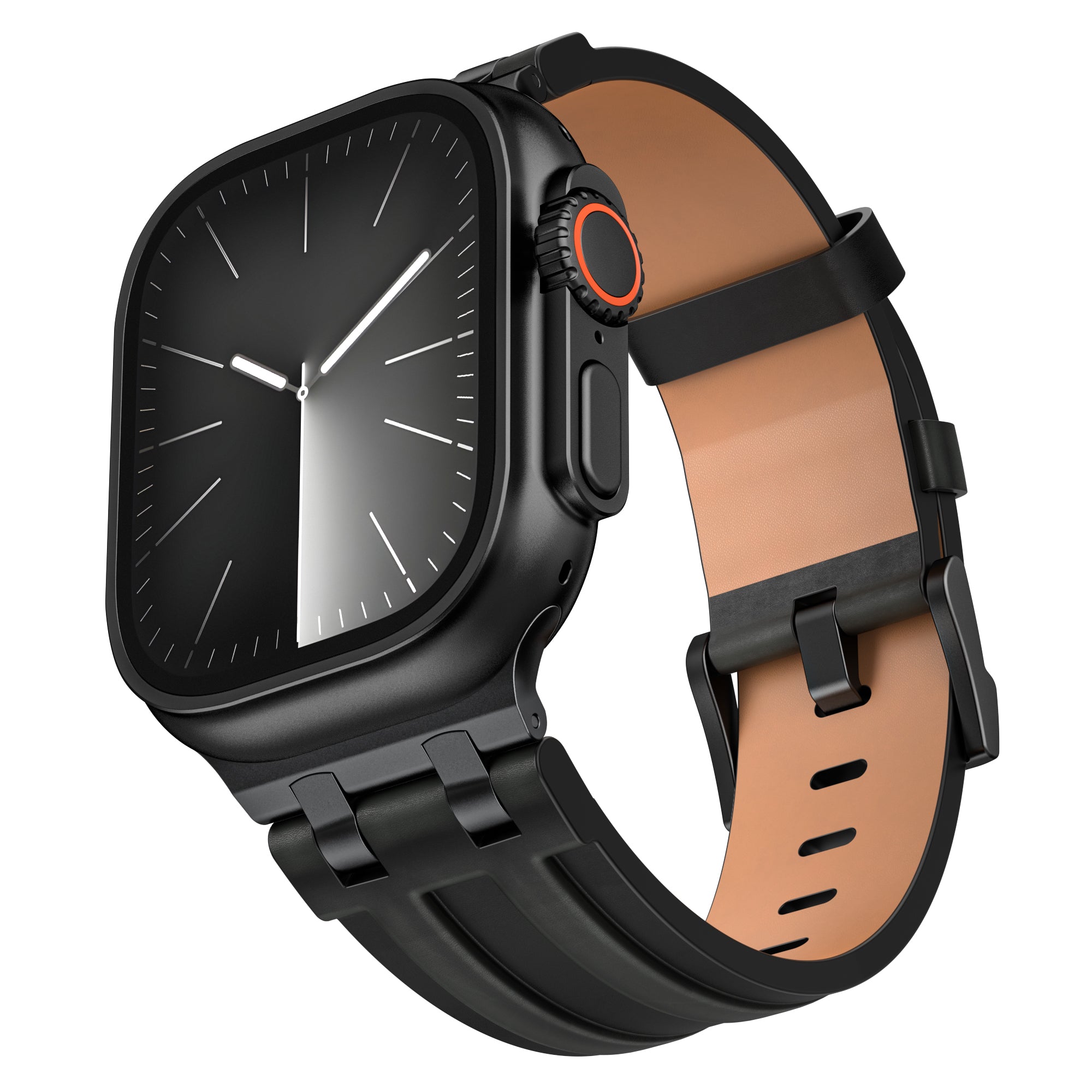 Apple Watch Solid Leather Strap (Black)