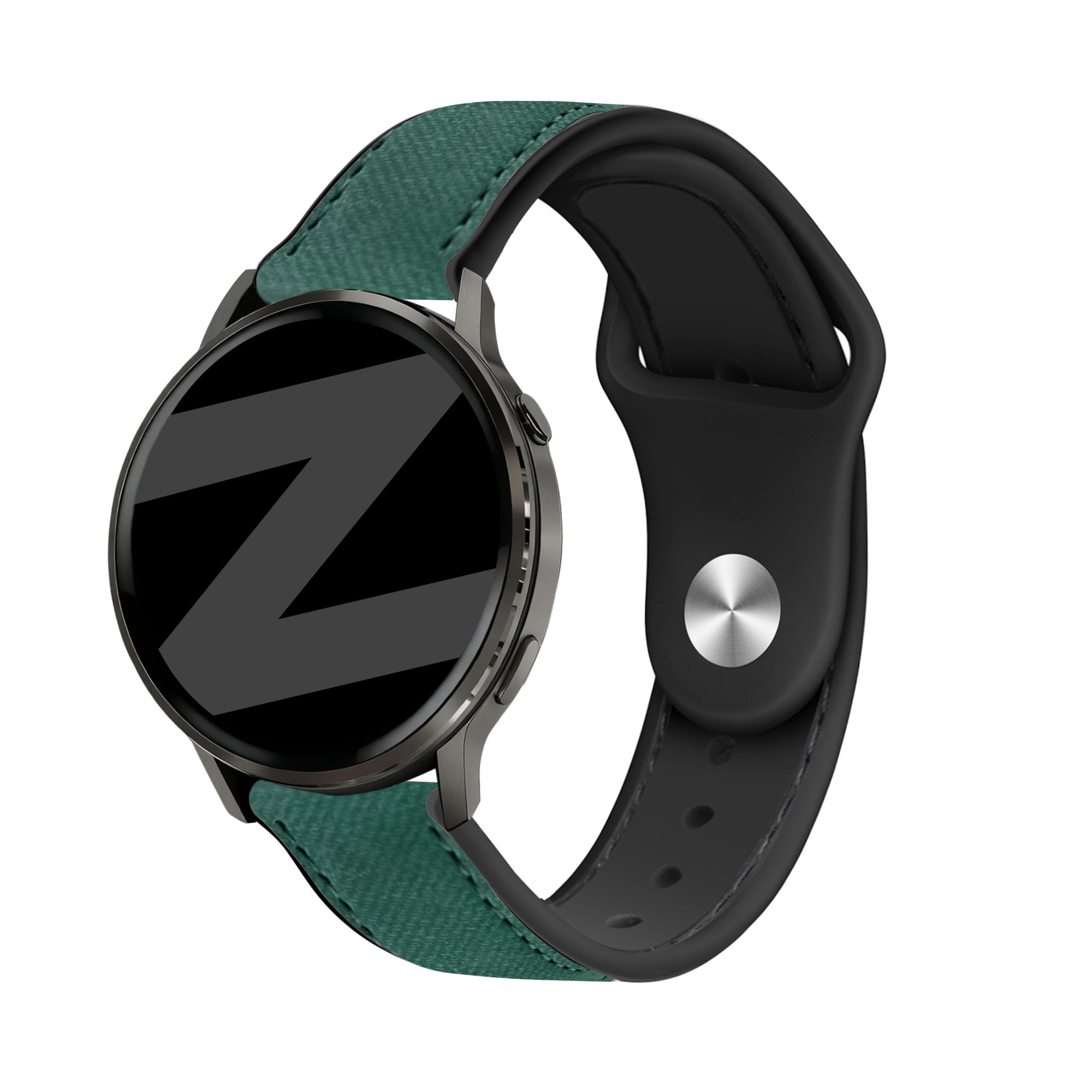 Bandz Garmin Bounce 2 Leather Strap 'Hybrid' (Green)