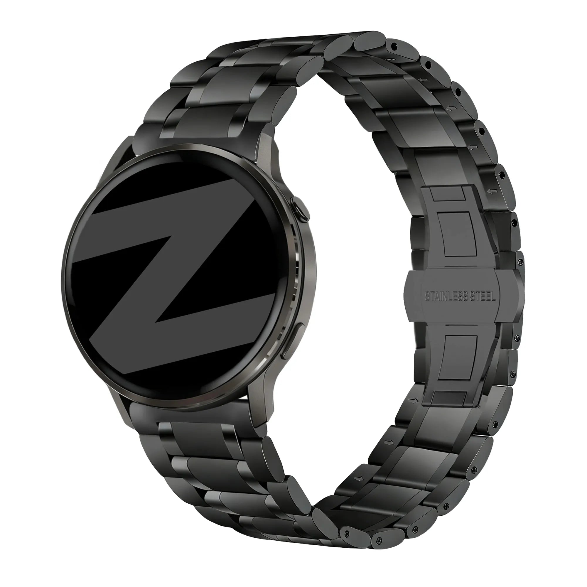 Bandz Garmin Forerunner 70 Steel Link Strap 'Deluxe' (Black)