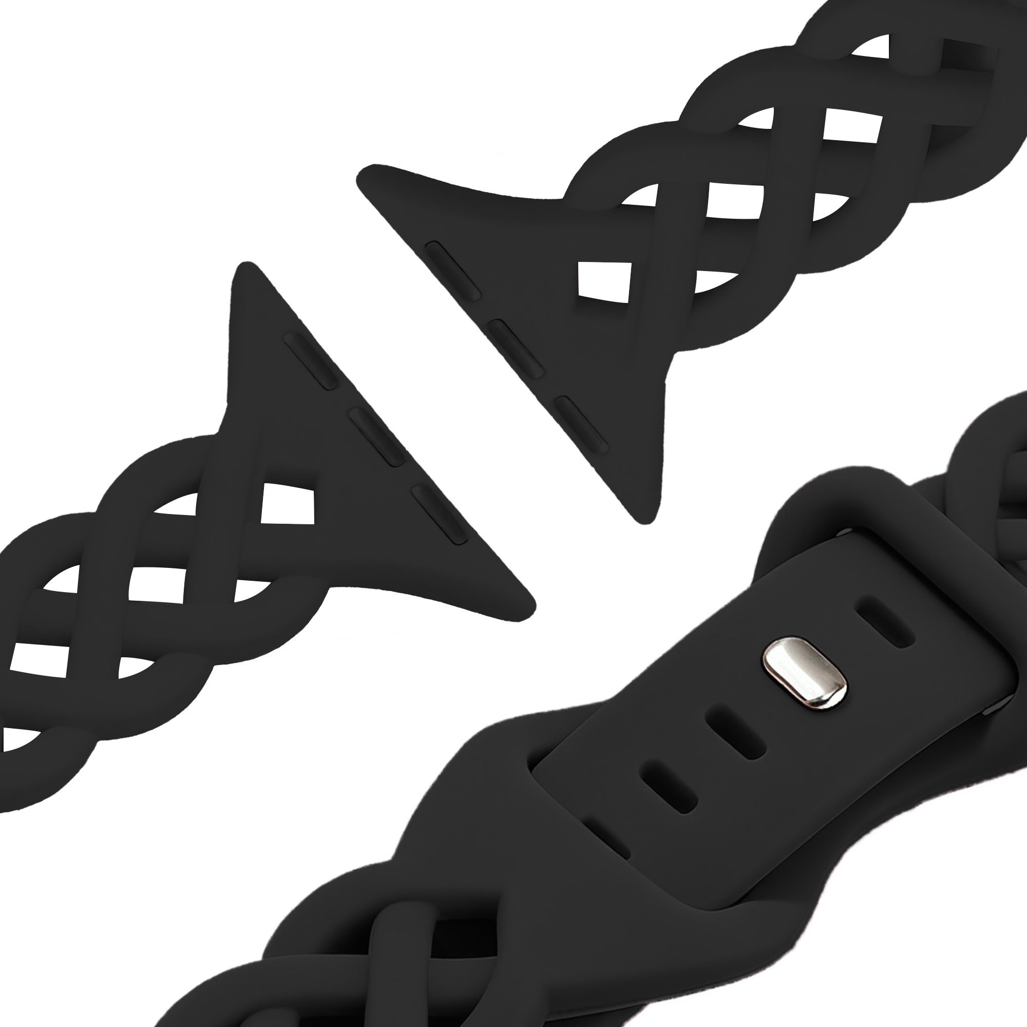 Bandz Apple Watch Silicone Strap 'Braided' (Black)