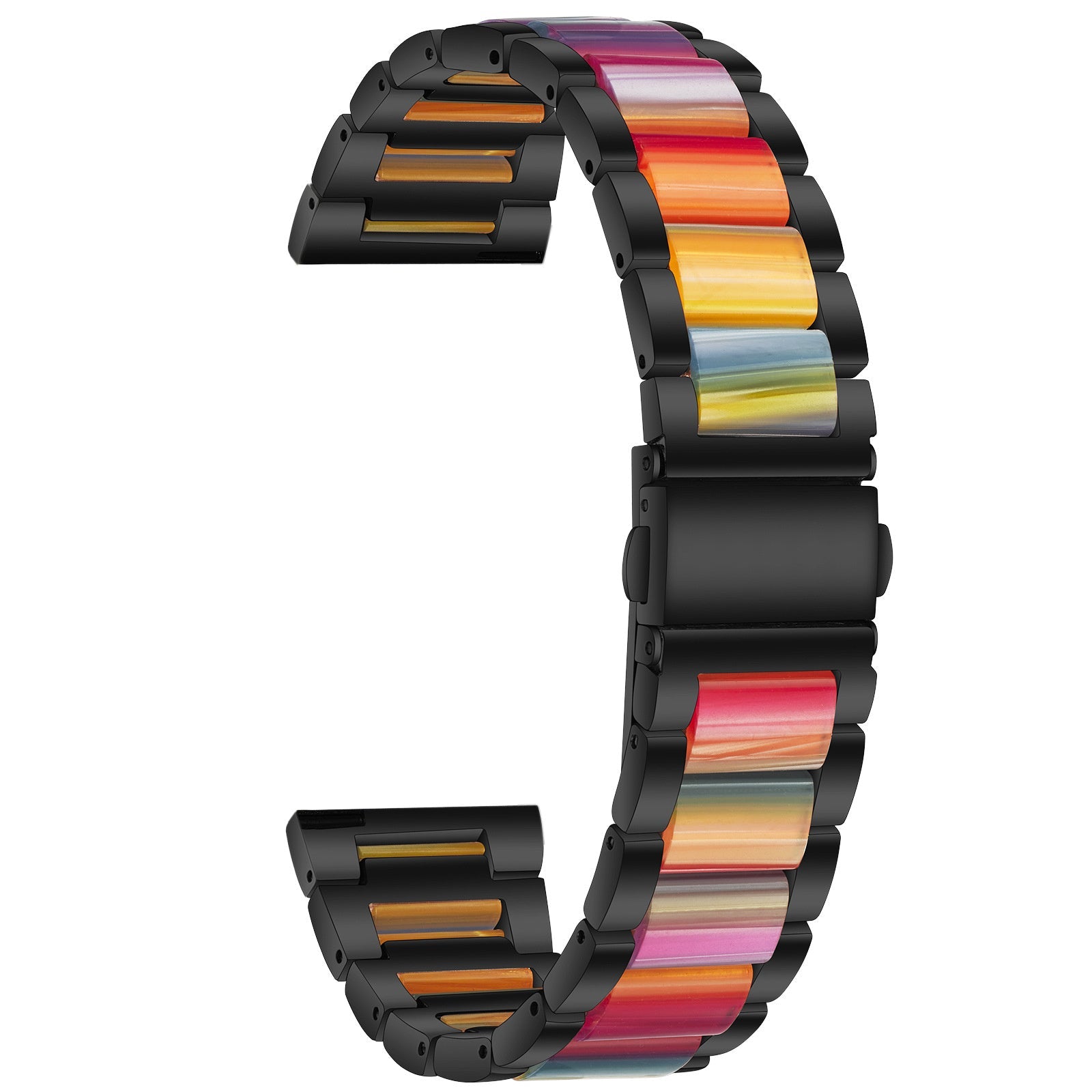 Coros Pace 2 Steel Resin Strap (Black/Colourful)
