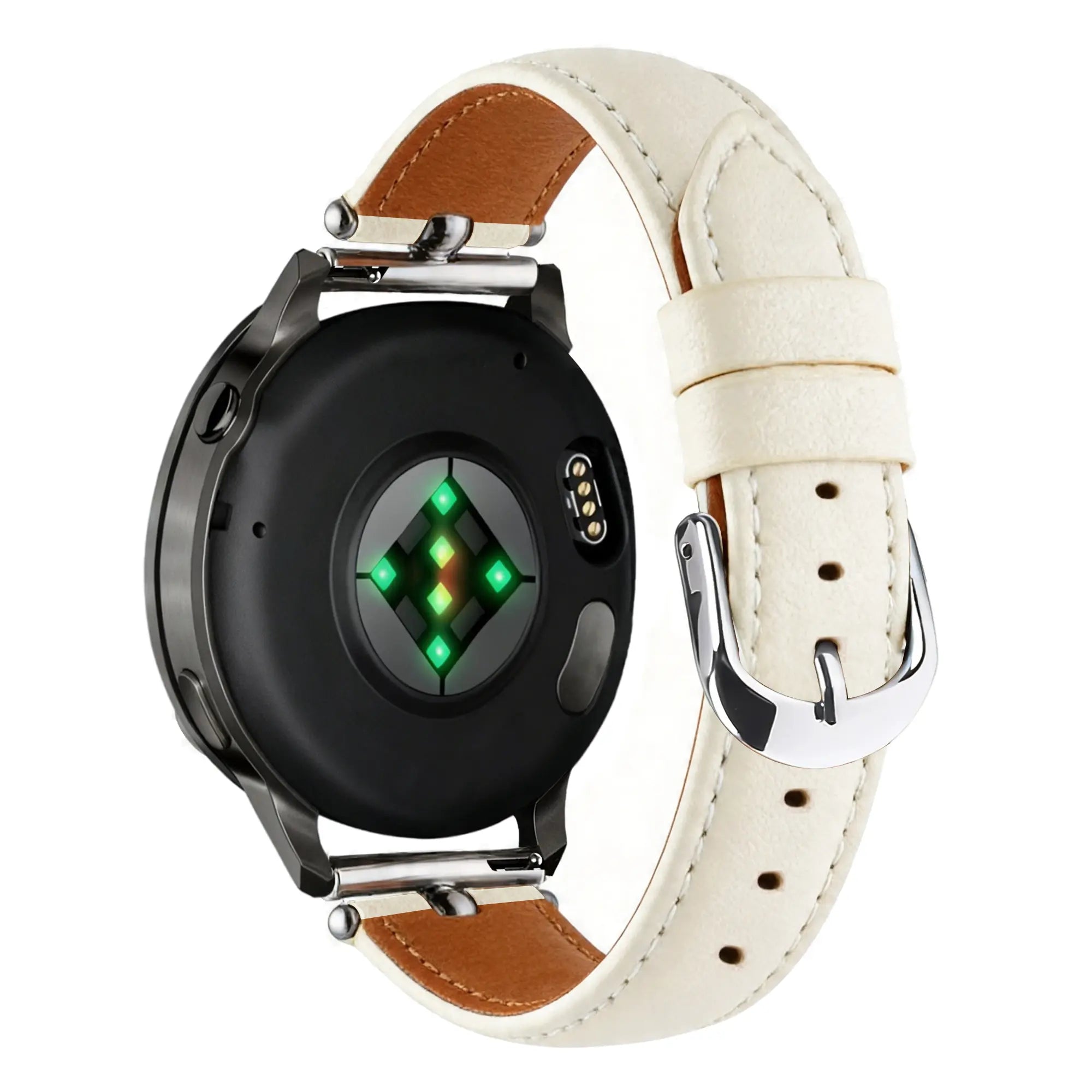 Bandz Amazfit Bip U Leather Strap 'Bullet' (White)