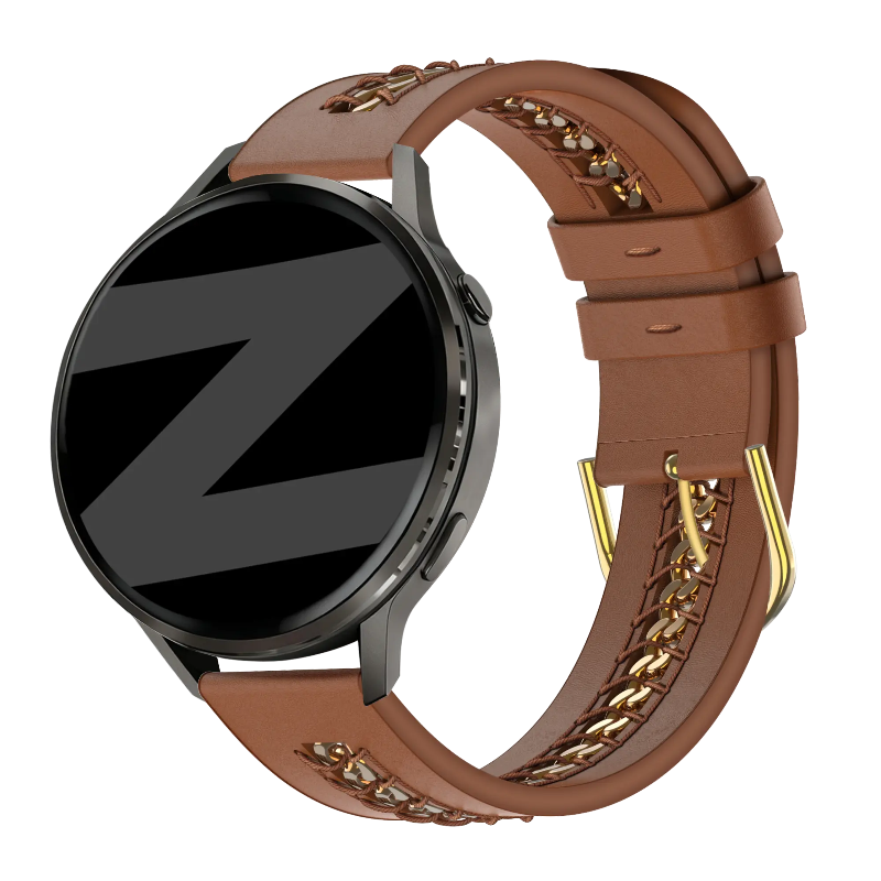 universal 20mm leather band chains brown