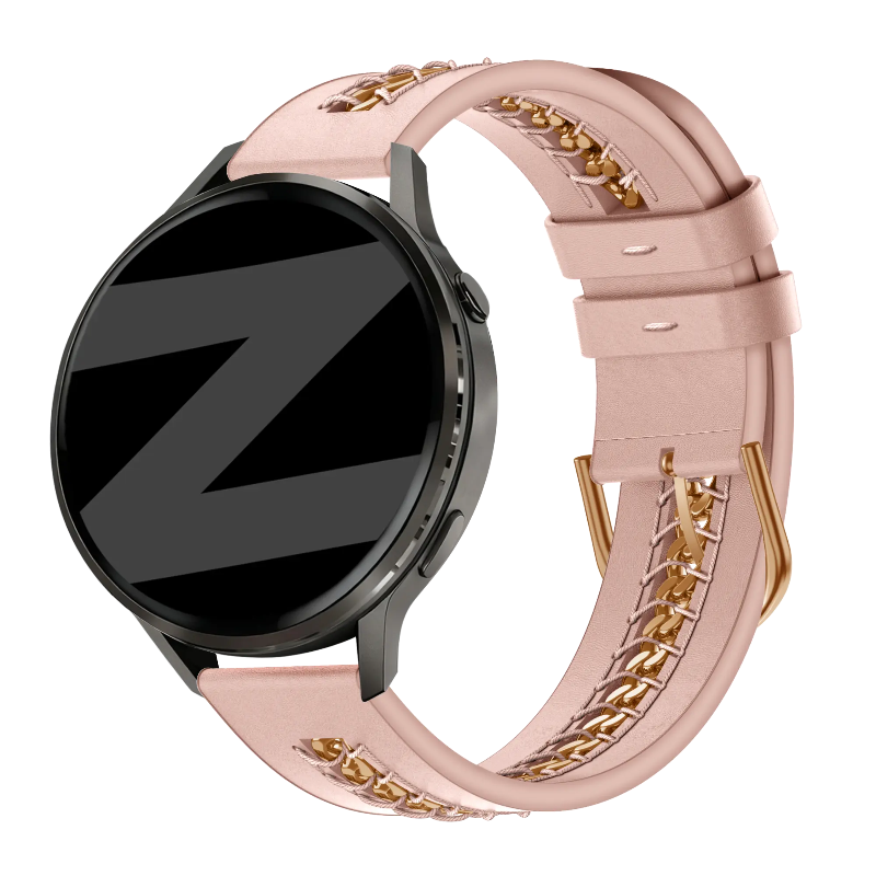 garmin 20mm leather band chains pink