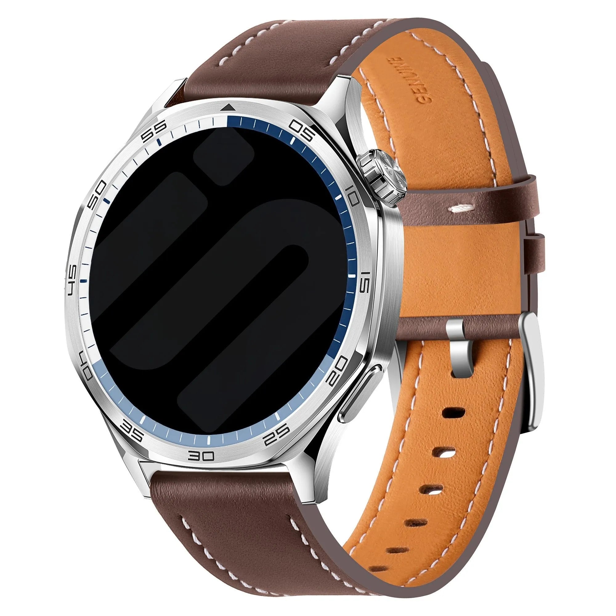 Oppo Watch X2 'One Push' Leather Strap (Dark Brown)