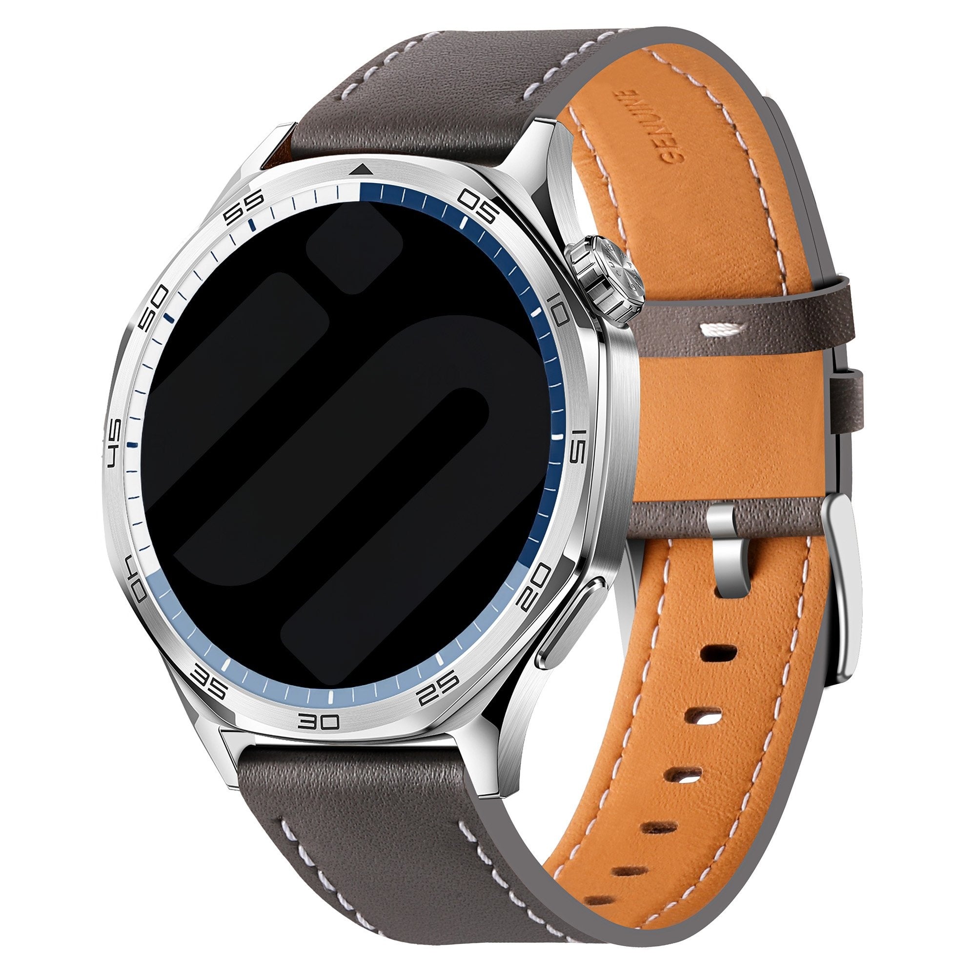 Huawei Watch GT 5 - 46mm 'One Push' Leather Strap (Grey)