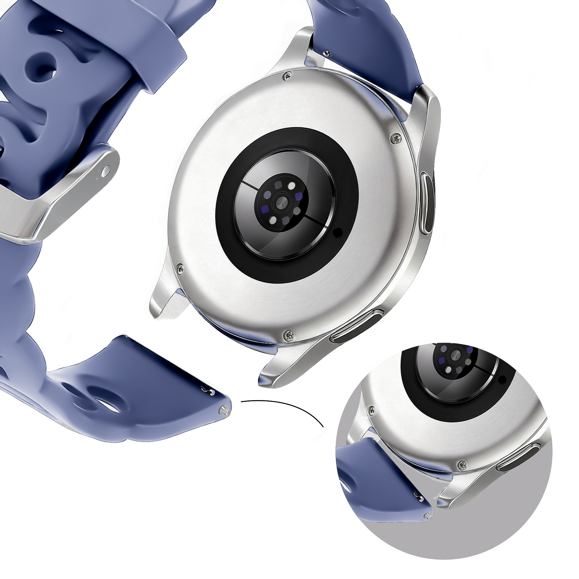 Bandz Samsung Galaxy Watch 42mm Silicone Strap 'Chains' (Lavender)