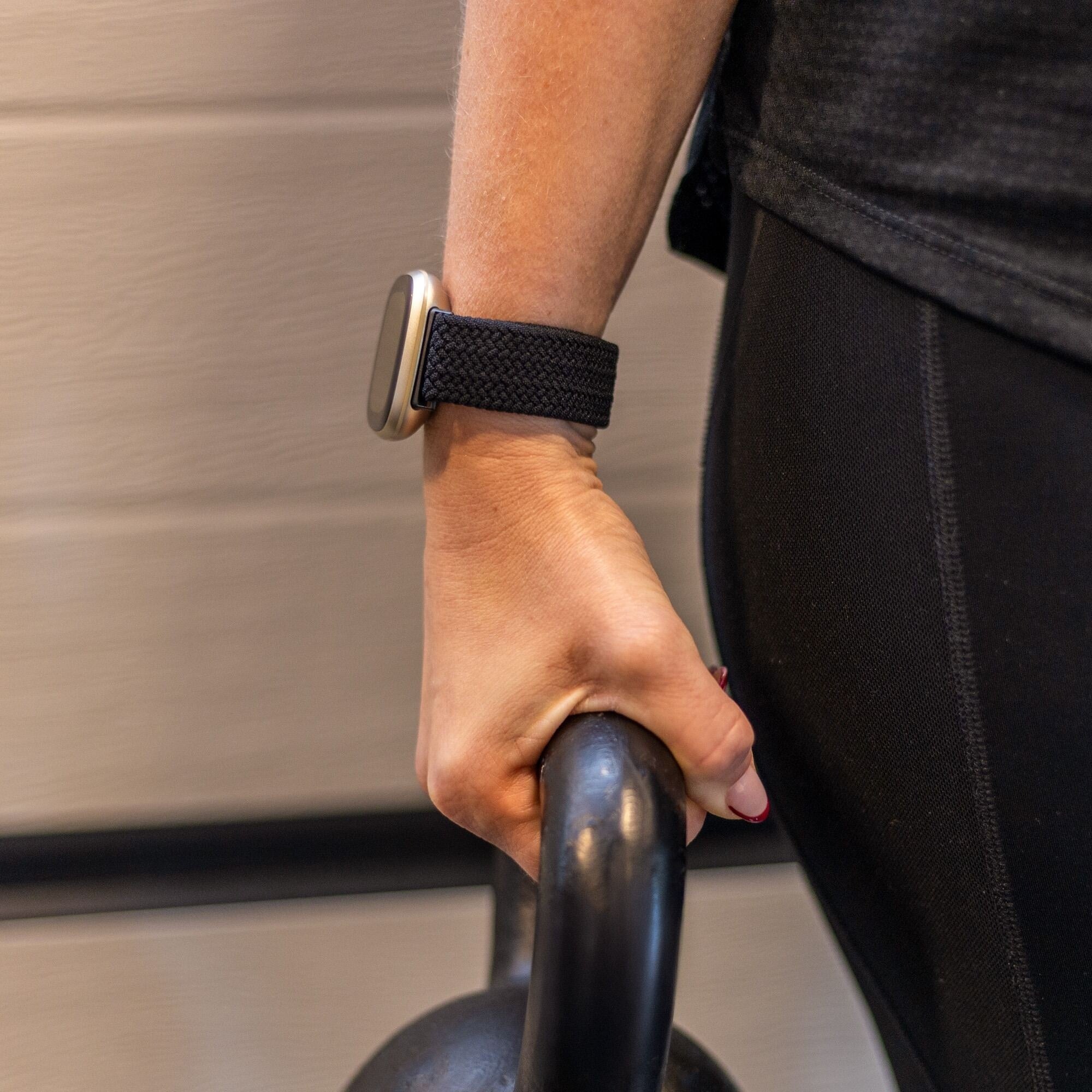 Fitbit Versa 3 Adjustable Braided Strap (Black)