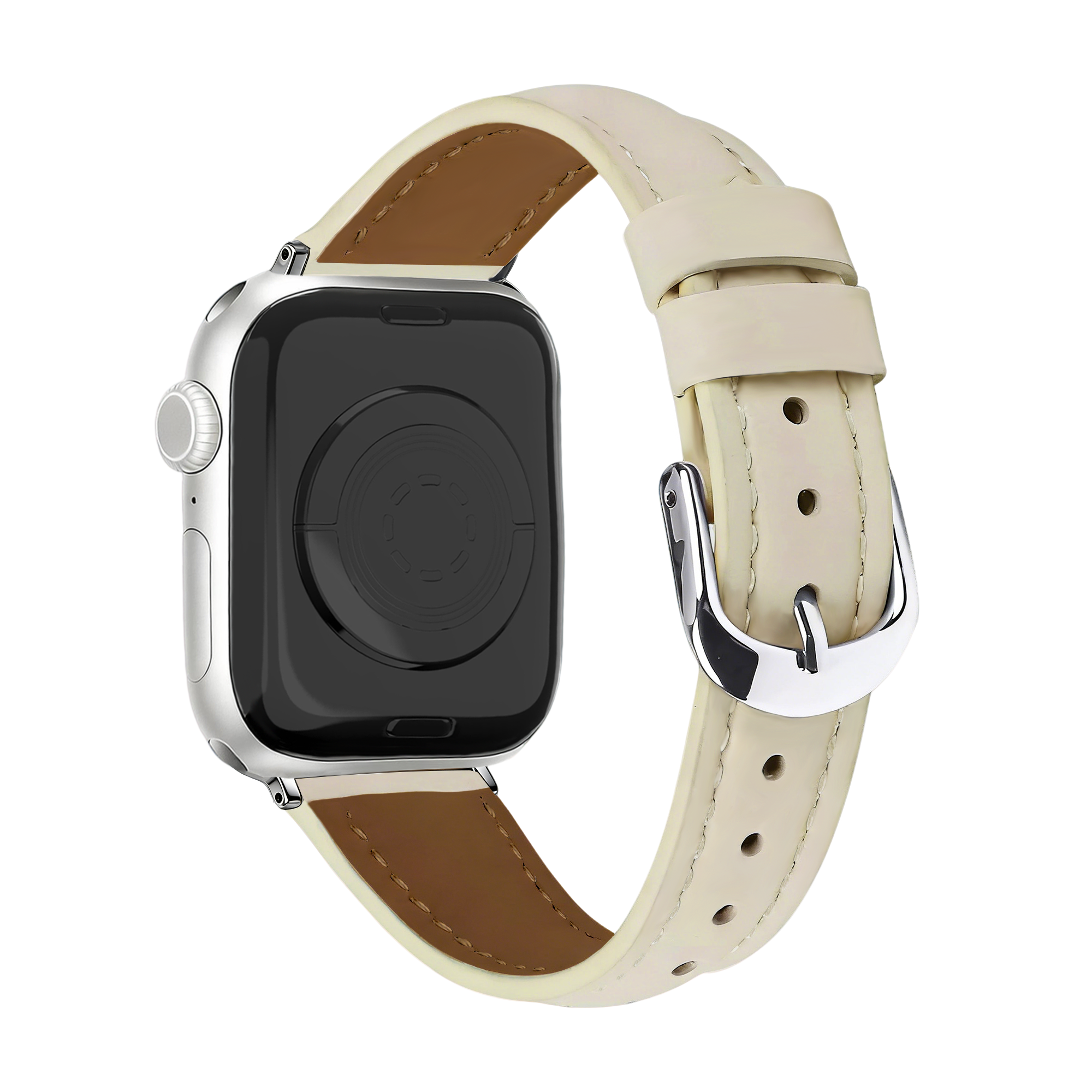 Apple Watch Slimfit Leather Strap (Light Beige)
