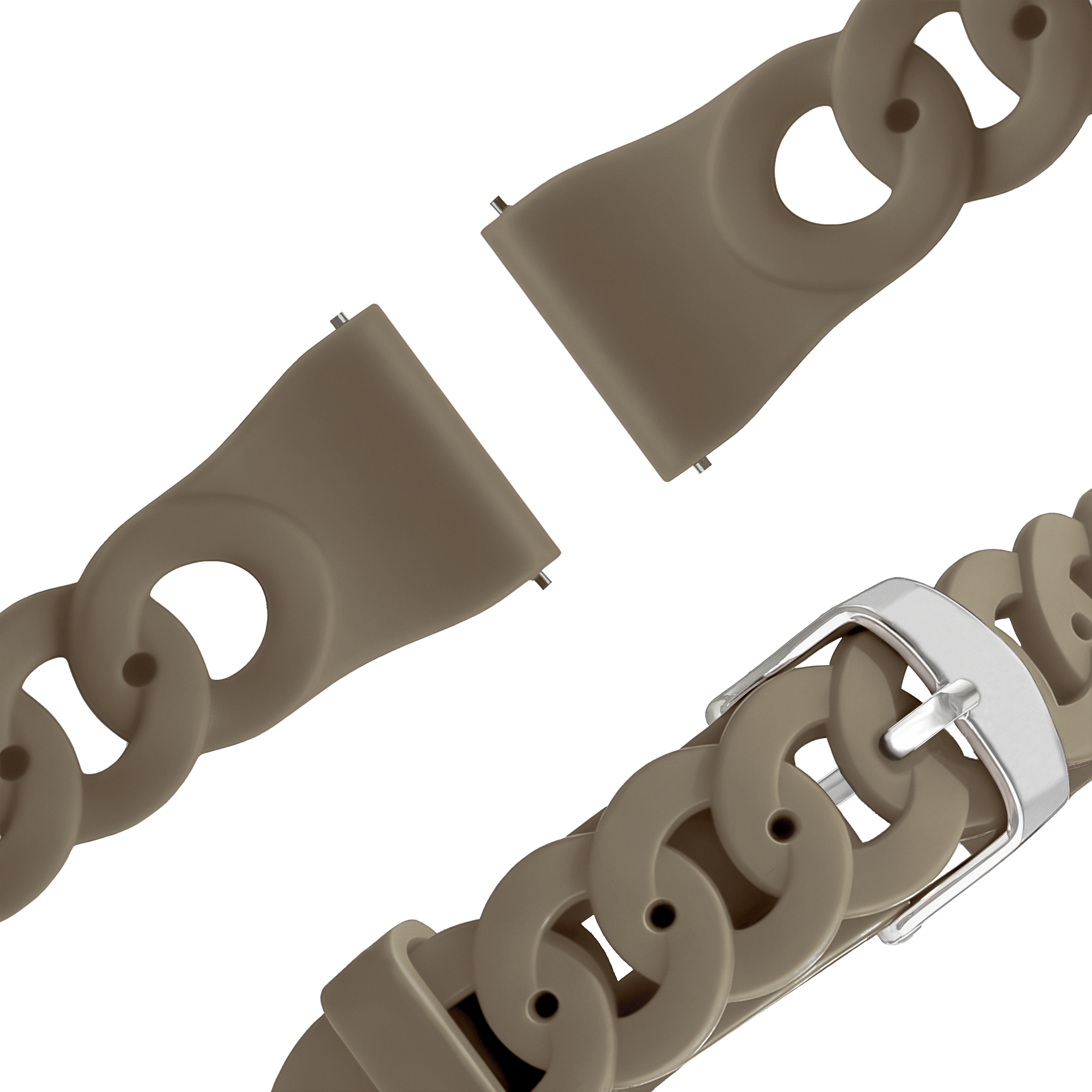 Bandz Withings ScanWatch Nova Silicone Strap 'Chains' (Beige-Brown)