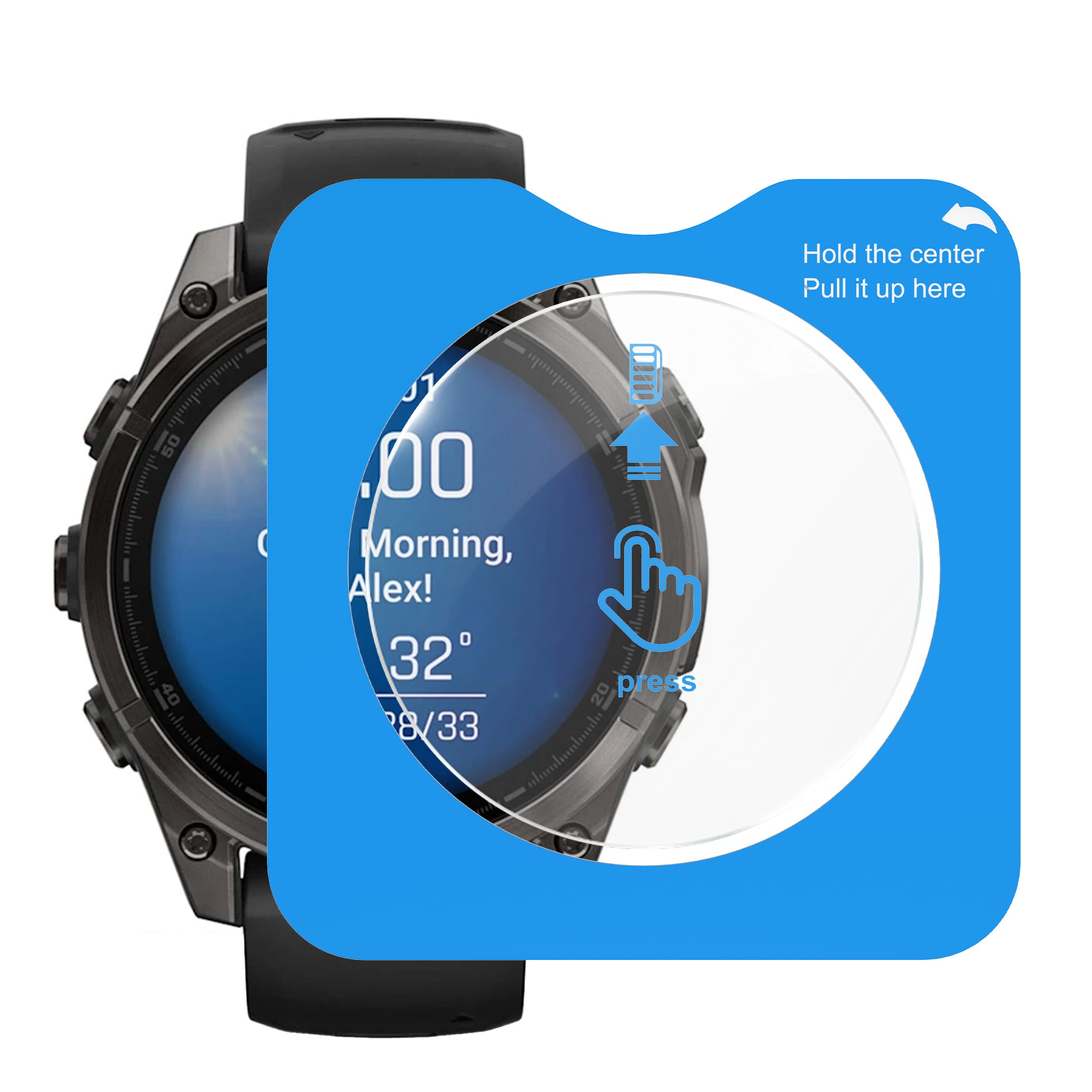 Screenprotector with One-Click Tool - Garmin Fenix 8 - 47mm