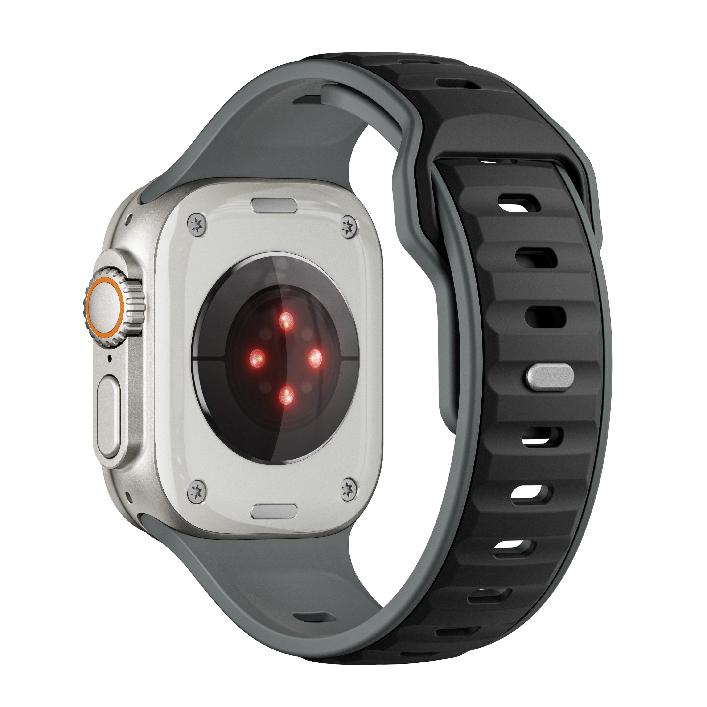 Apple Watch Premium Outdoor Silicone Strap (Black/Gray)