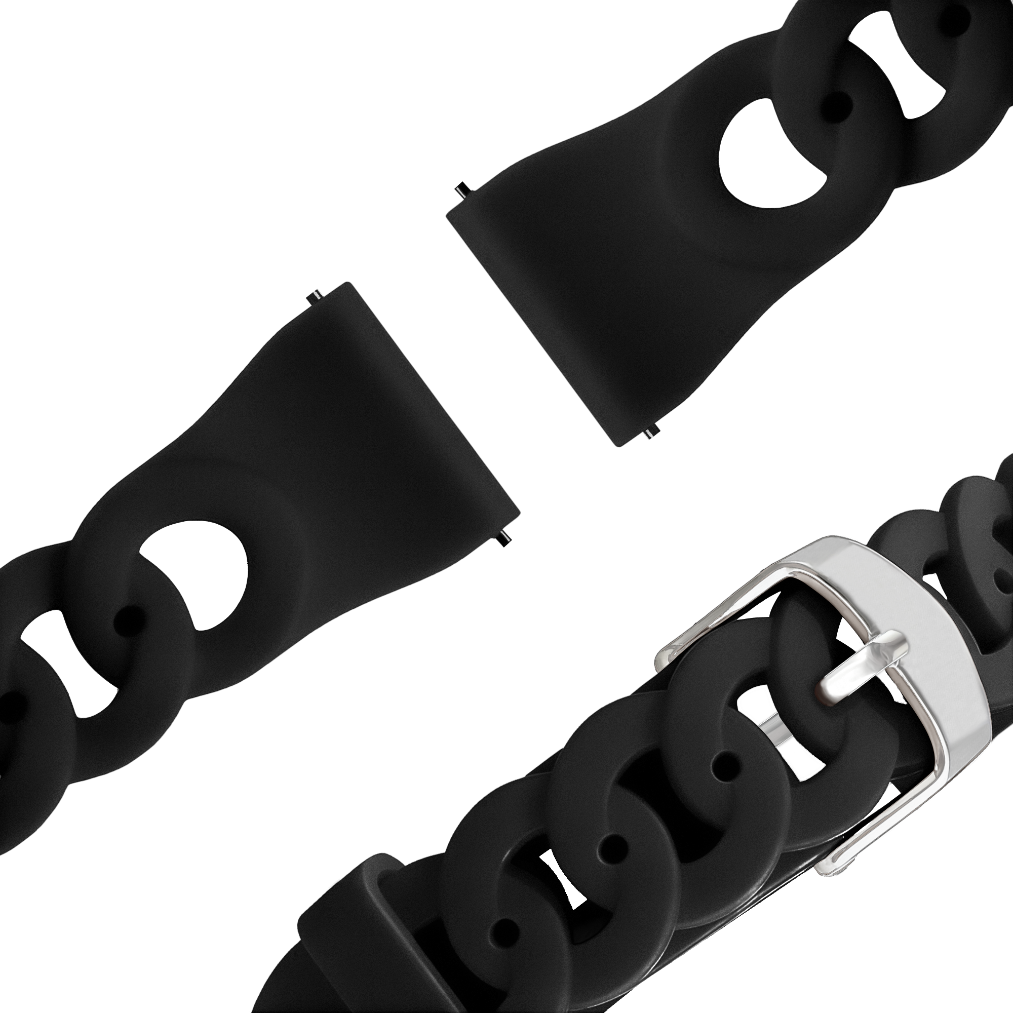 Bandz Samsung Galaxy Watch 4 - 44mm Silicone Strap 'Chains' (Black)