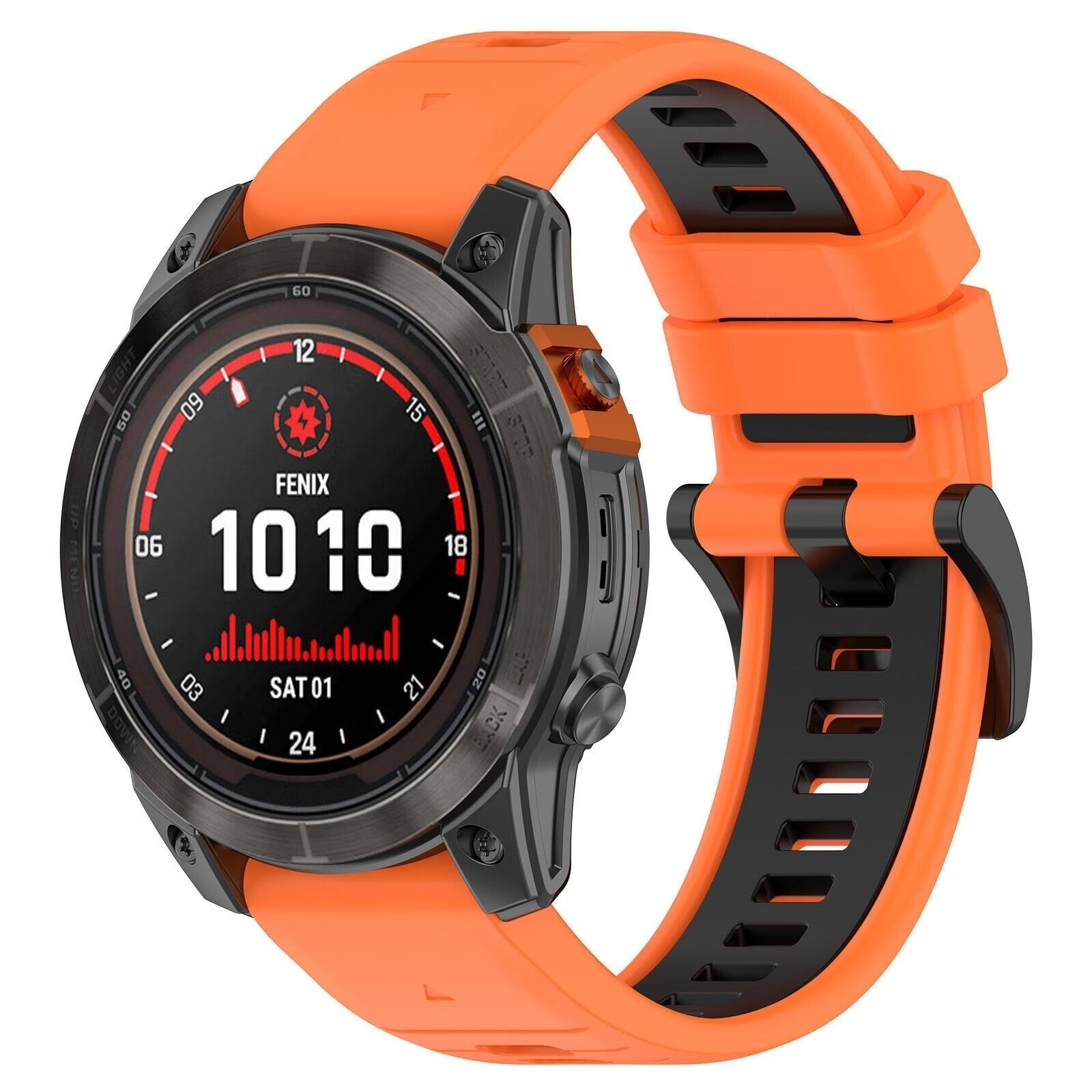 Garmin Forerunner 970 Sport Strap with Buckle (Orange/Black)